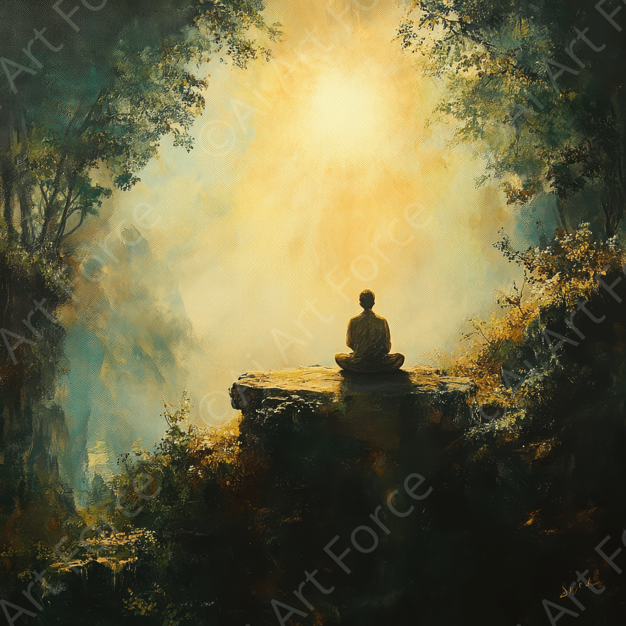 Digital Ai Artwork, of Experience of a Retreat in the Spiritual Life, ideal for art enthusiasts and collectors.