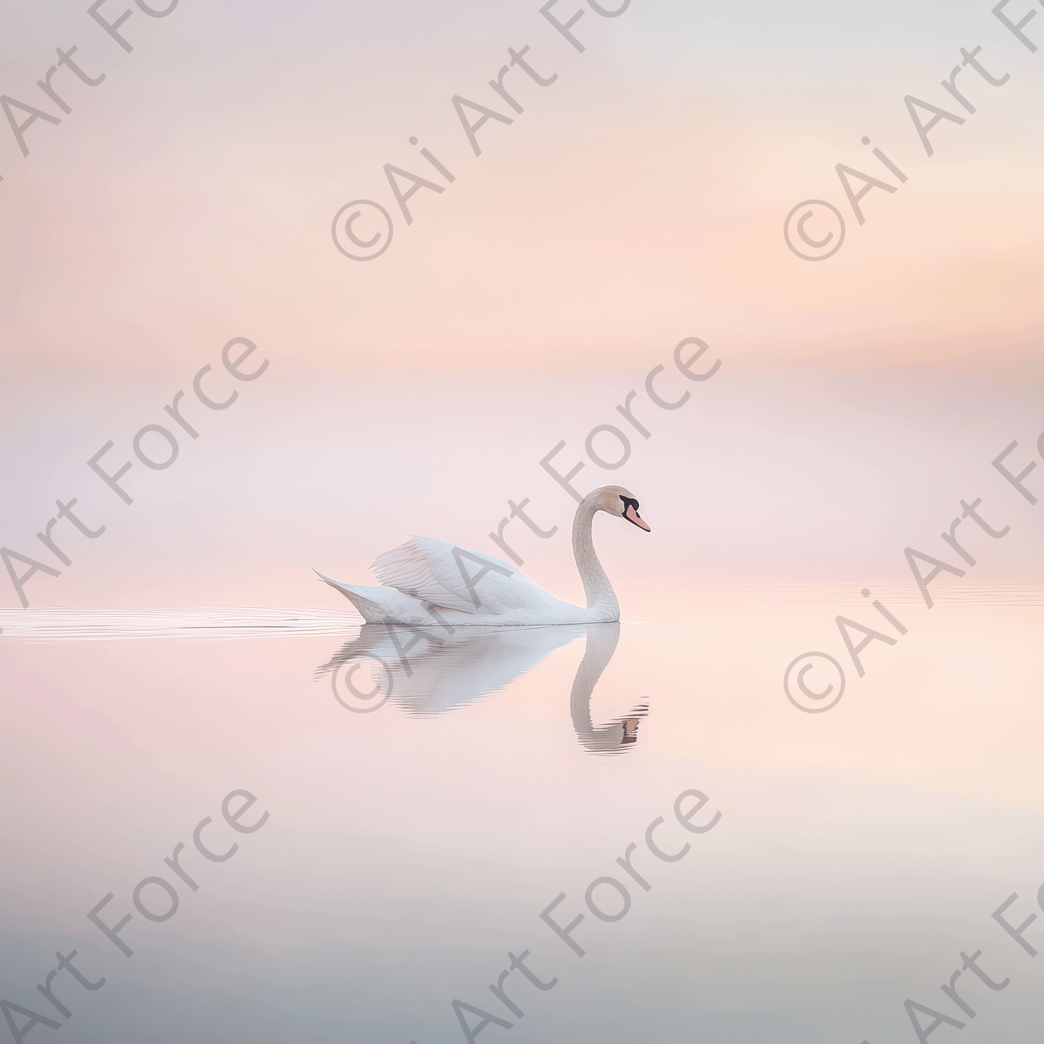 Digital Ai Artwork, of Graceful Swan on a Serene Lake 4, ideal for art enthusiasts and collectors.
