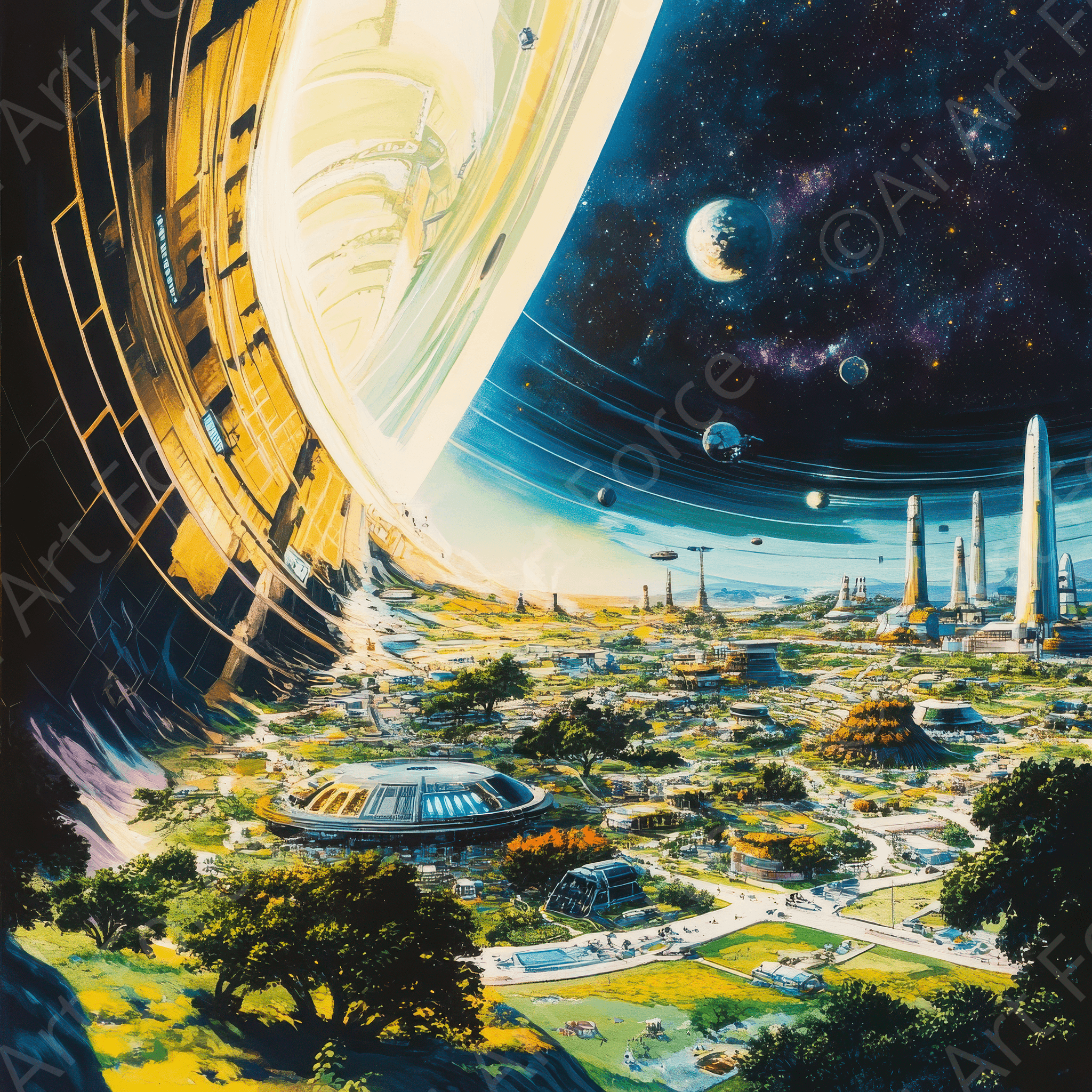 Digital Ai Artwork, of How space colonization could alter human society 6, ideal for art enthusiasts and collectors.