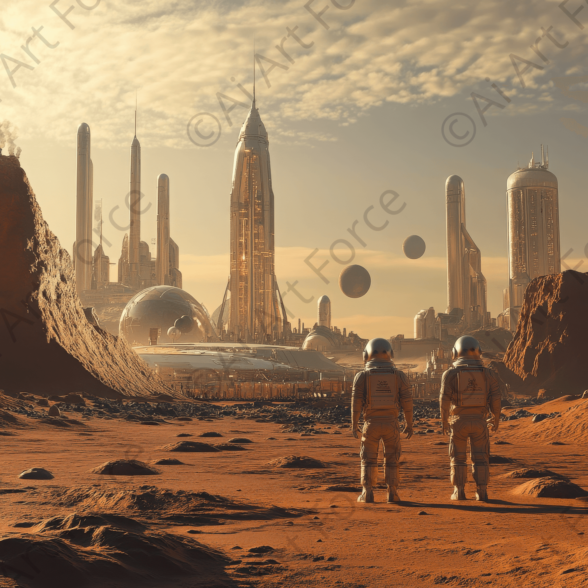 Digital Ai Artwork, of How would different cultures adapt to life on other planet 3, ideal for art enthusiasts and collectors.