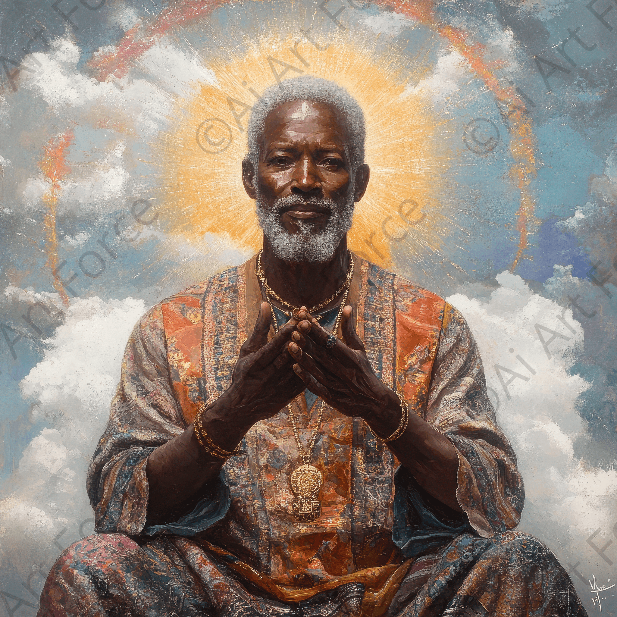 Digital Ai Artwork, of Spiritual Leader in Practicing Greatness 2, ideal for art enthusiasts and collectors.