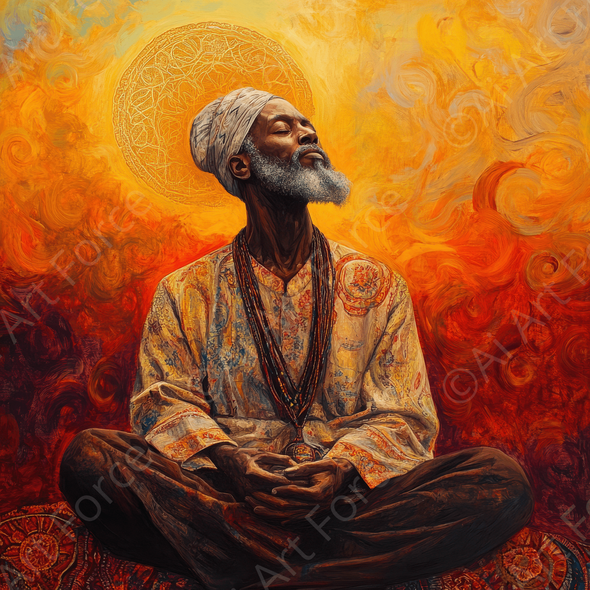 Digital Ai Artwork, of Spiritual Leader in Practicing Greatness 6, ideal for art enthusiasts and collectors.