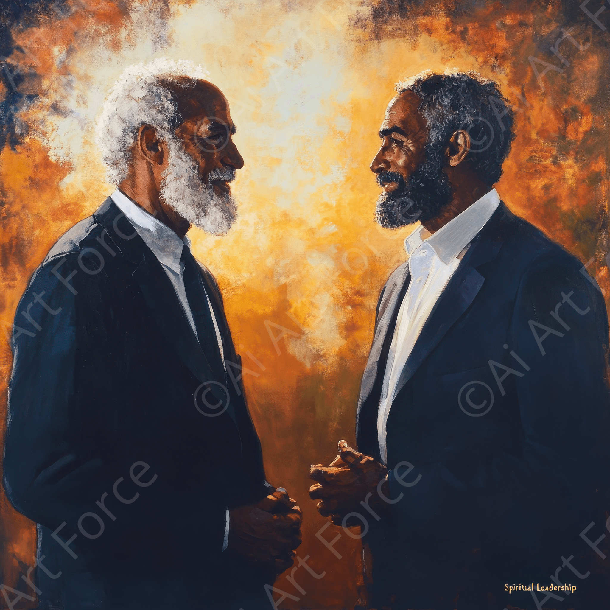 Digital Ai Artwork, of Spiritual Leadership, ideal for art enthusiasts and collectors.