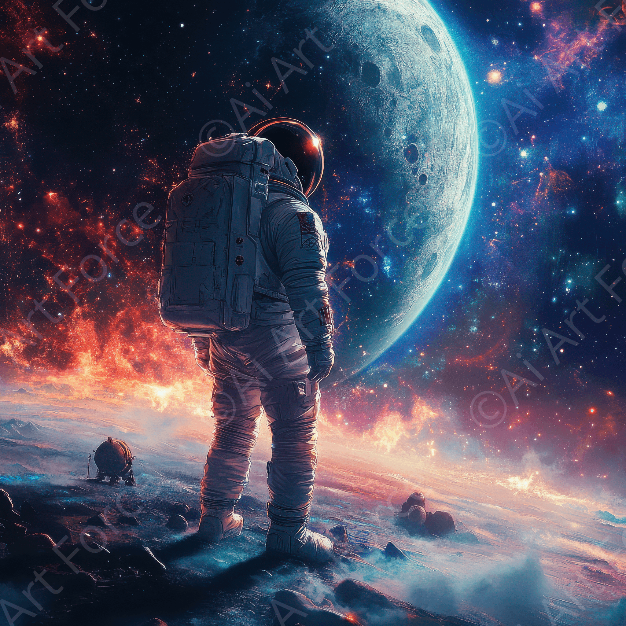 Digital Ai Artwork, of The role of space exploration in uniting humanity 3, ideal for art enthusiasts and collectors.