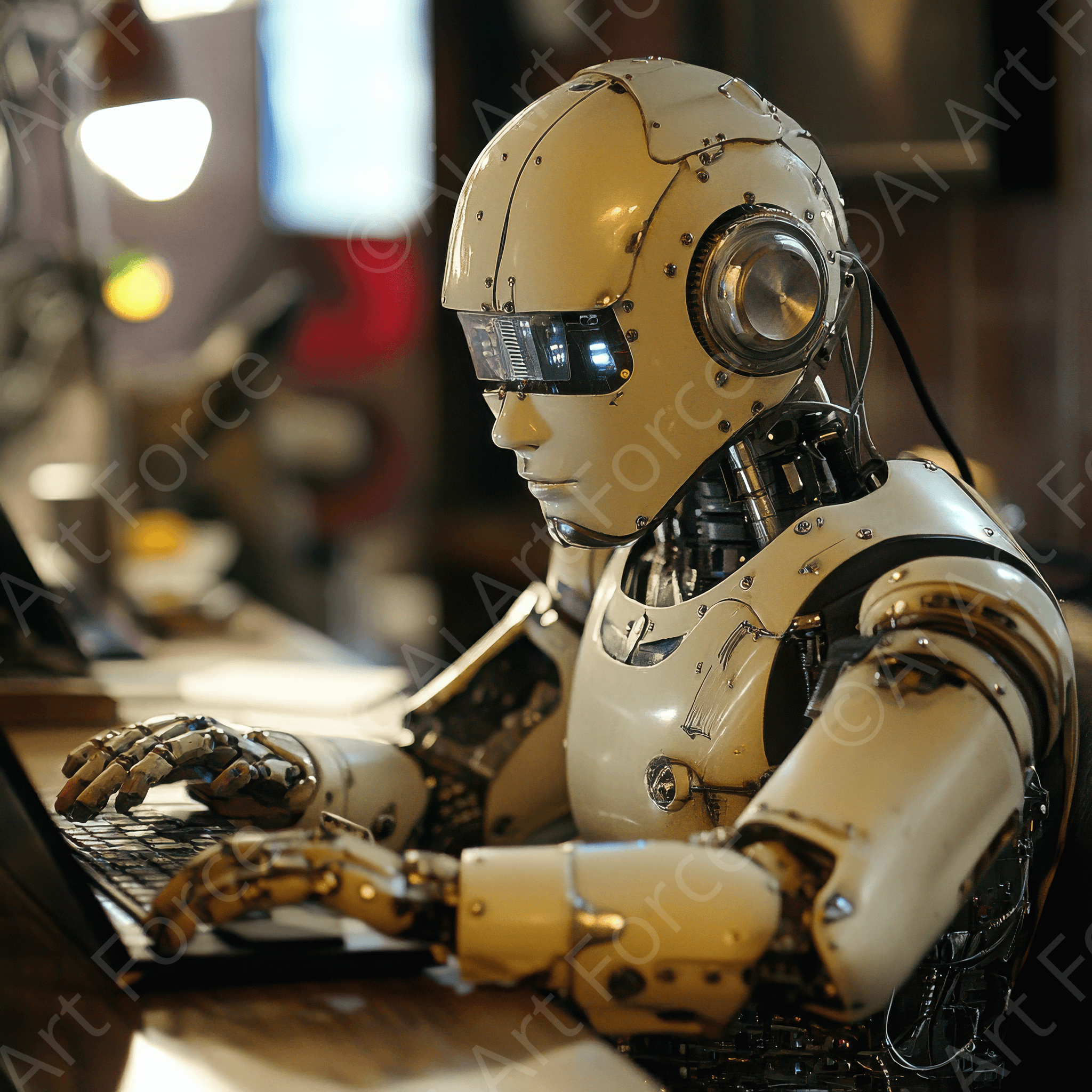 Digital Ai Artwork, of The social impact of robots replacing human jobs, ideal for art enthusiasts and collectors.