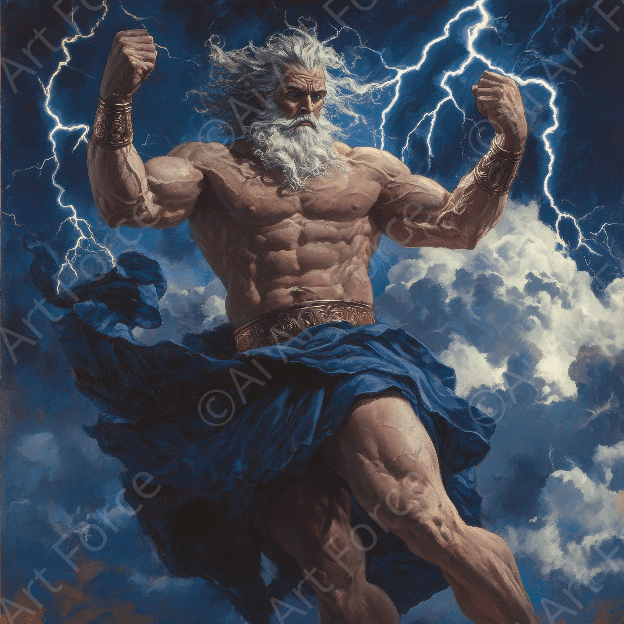 Digital Ai Artwork, of Zeus on Mount Olympus 3, ideal for art enthusiasts and collectors.