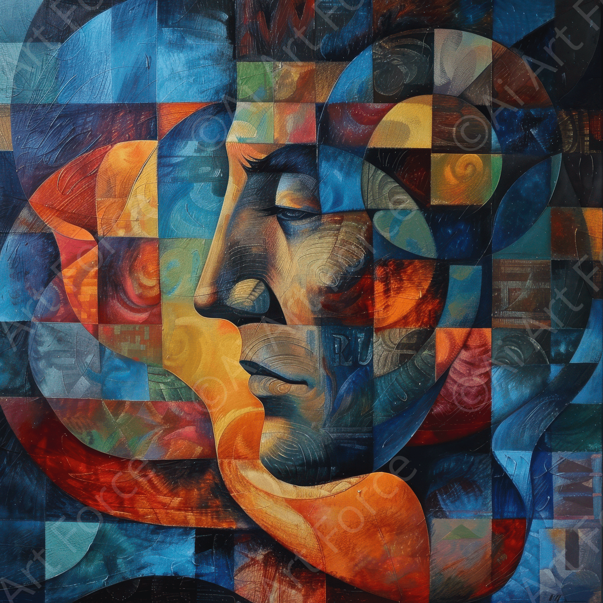 Digital Ai Artwork, of Expresionism man ruling the world according to women 8, ideal for art enthusiasts and collectors.