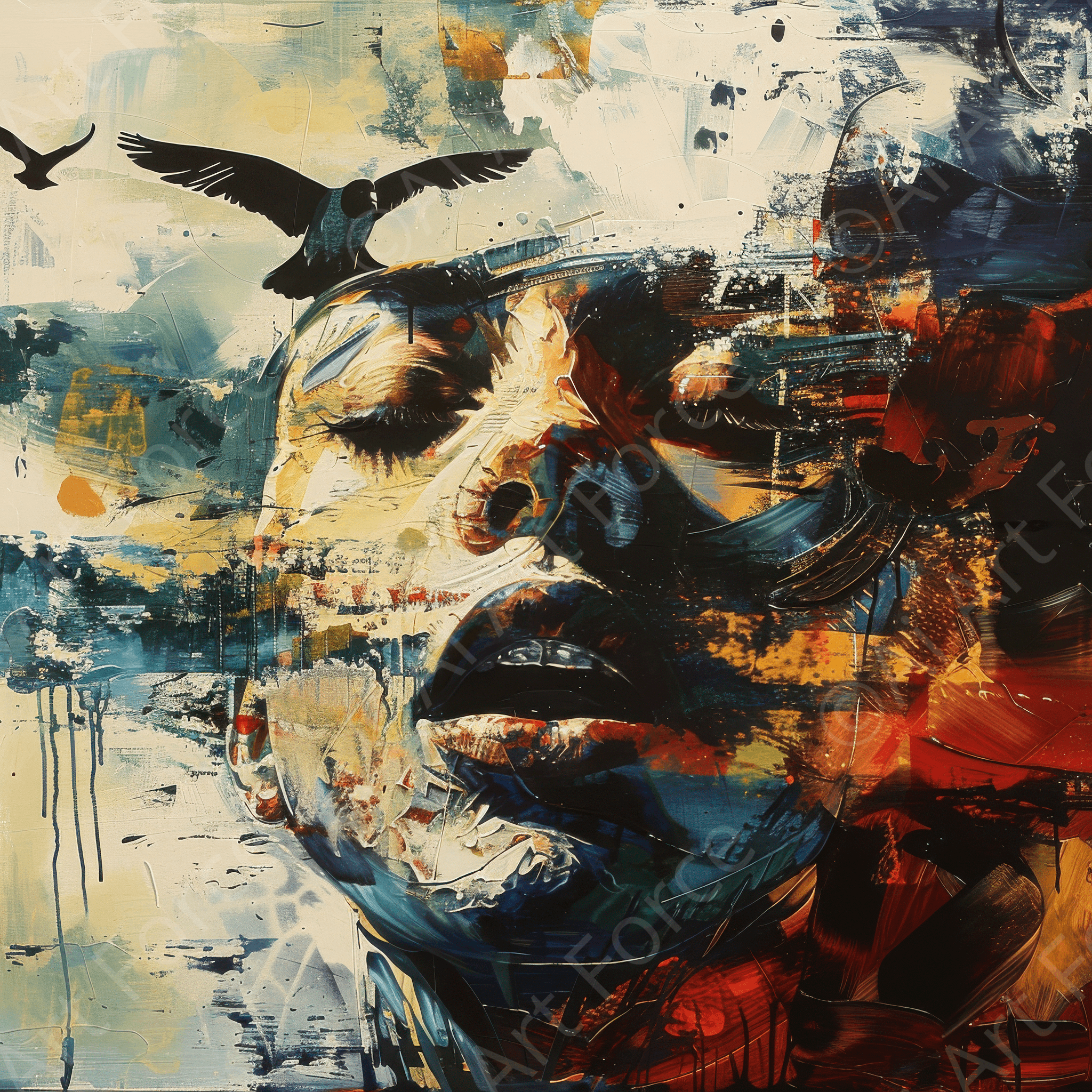 Digital Ai Artwork, of Expresionism man ruling the world according to women 6, ideal for art enthusiasts and collectors.