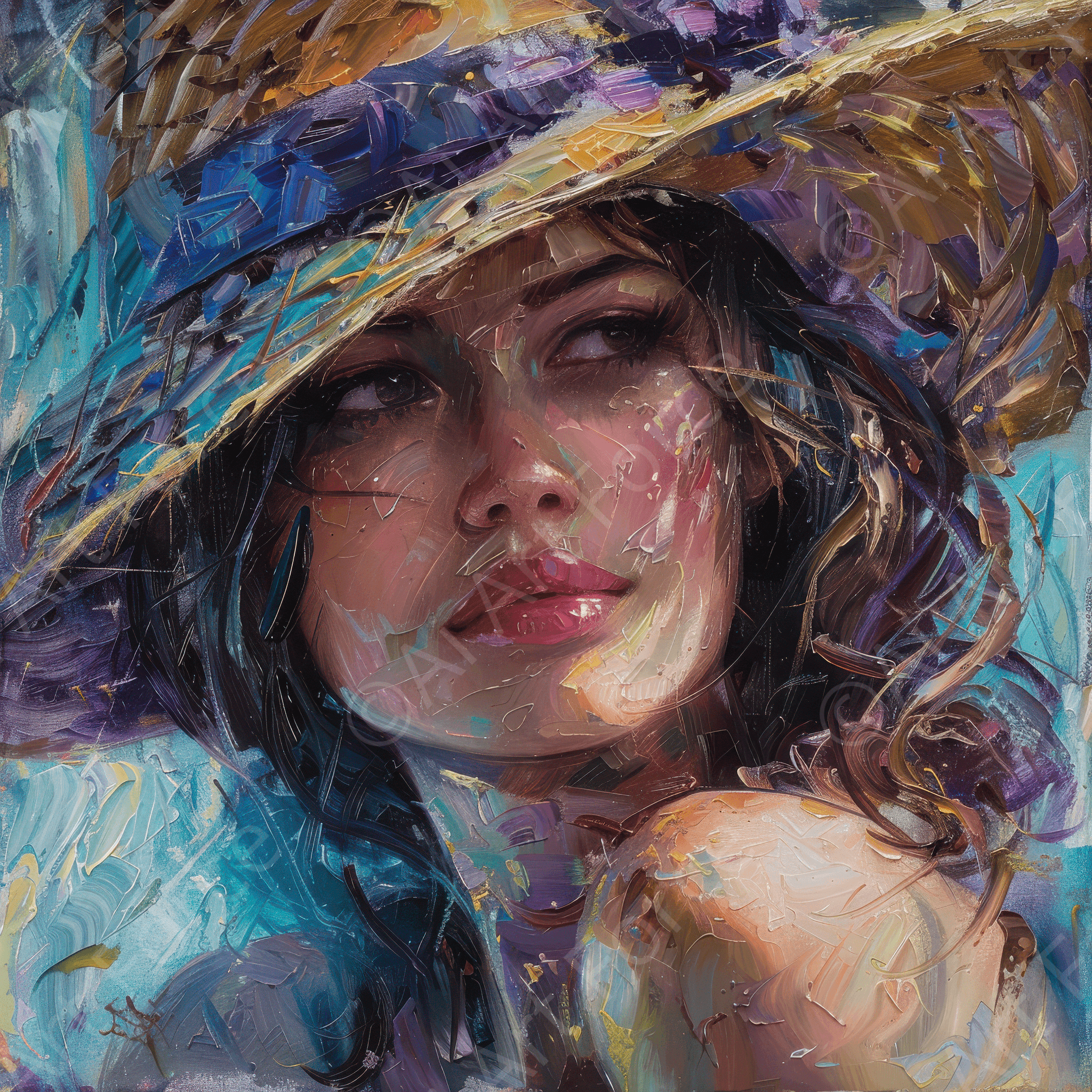 Digital Ai Artwork, of Impressionism Hot Women 6, ideal for art enthusiasts and collectors.