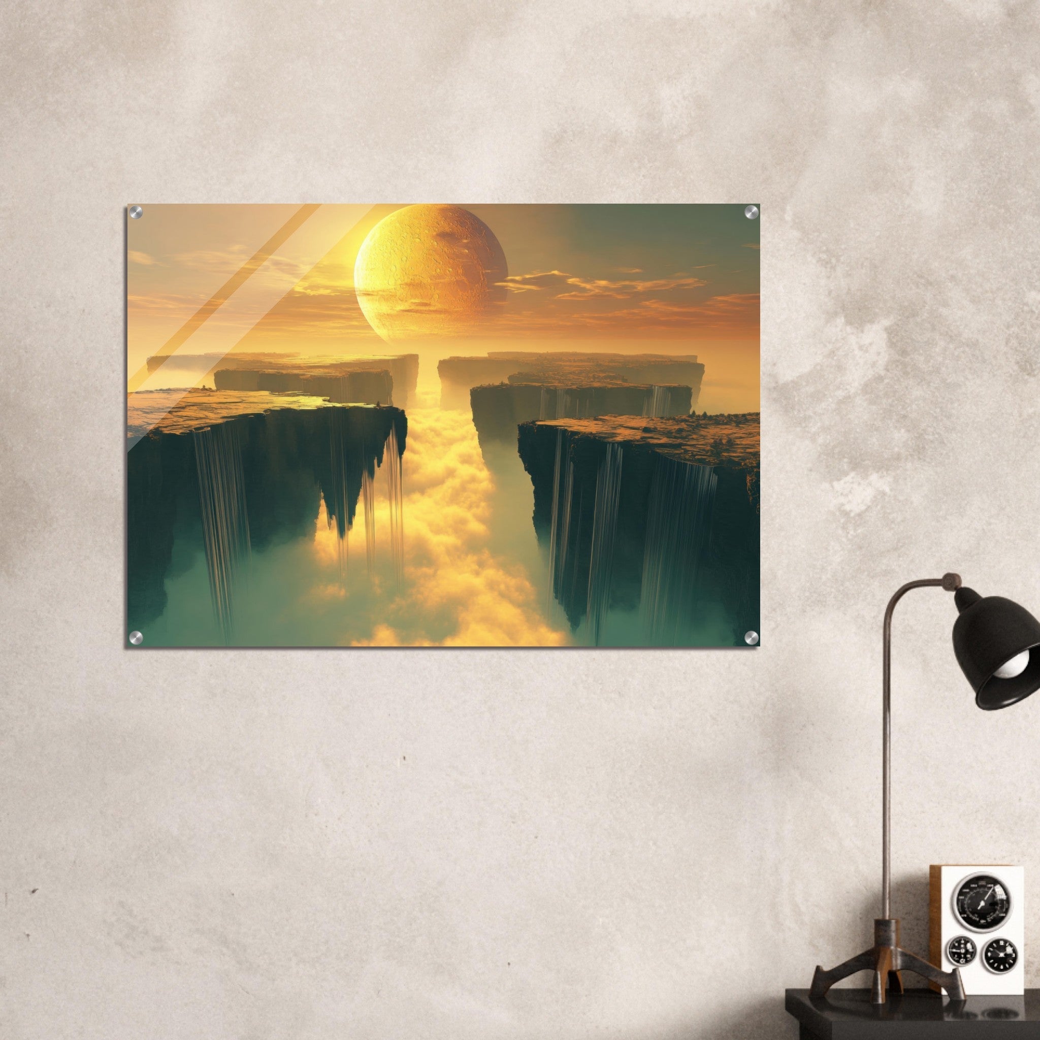 Acrylic Print Landscape - A vast dreamscape with levitating islands a mass 3 - Shop Ai Art WebShop - Digital Art online Store