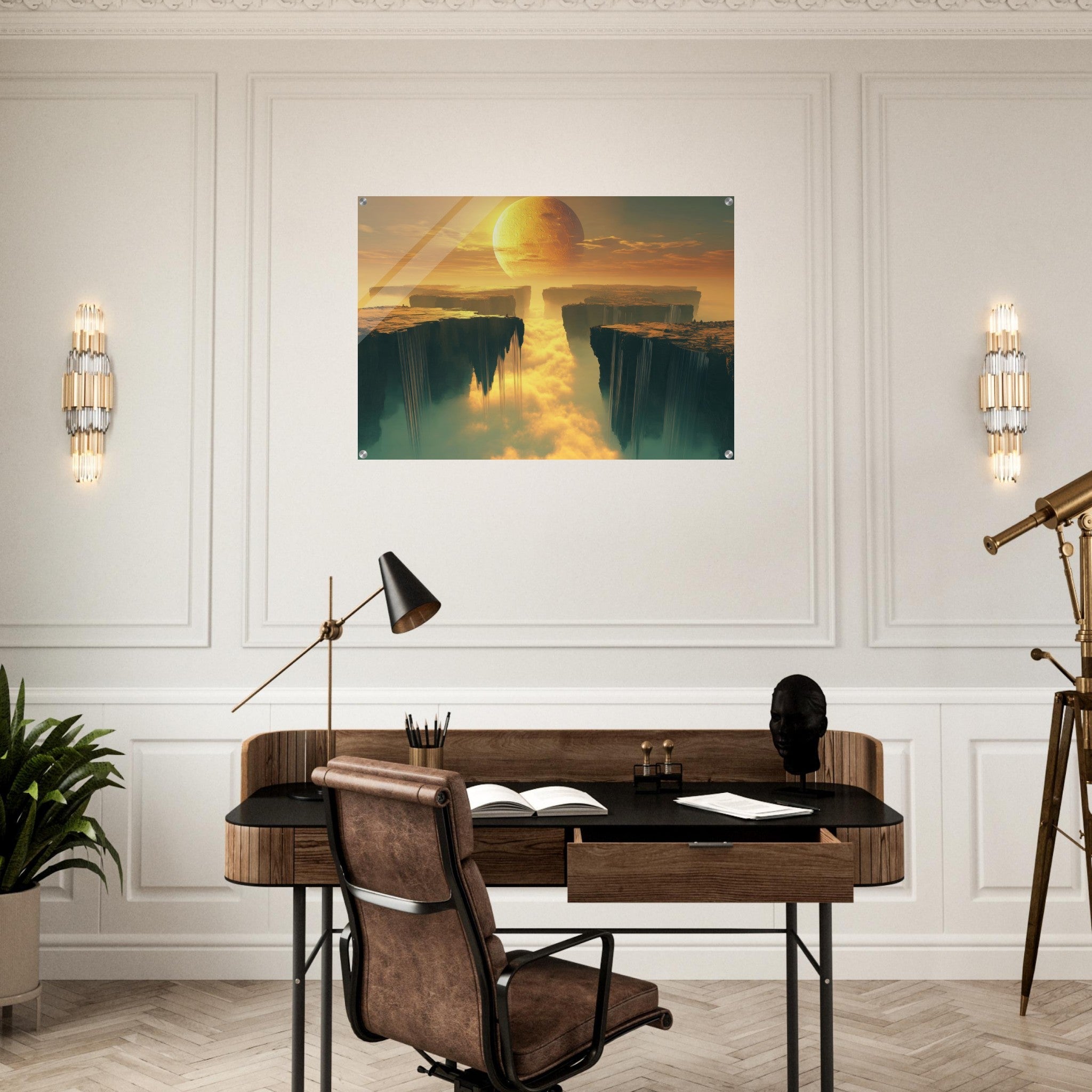 Acrylic Print Landscape - A vast dreamscape with levitating islands a mass 3 - Shop Ai Art WebShop - Digital Art online Store