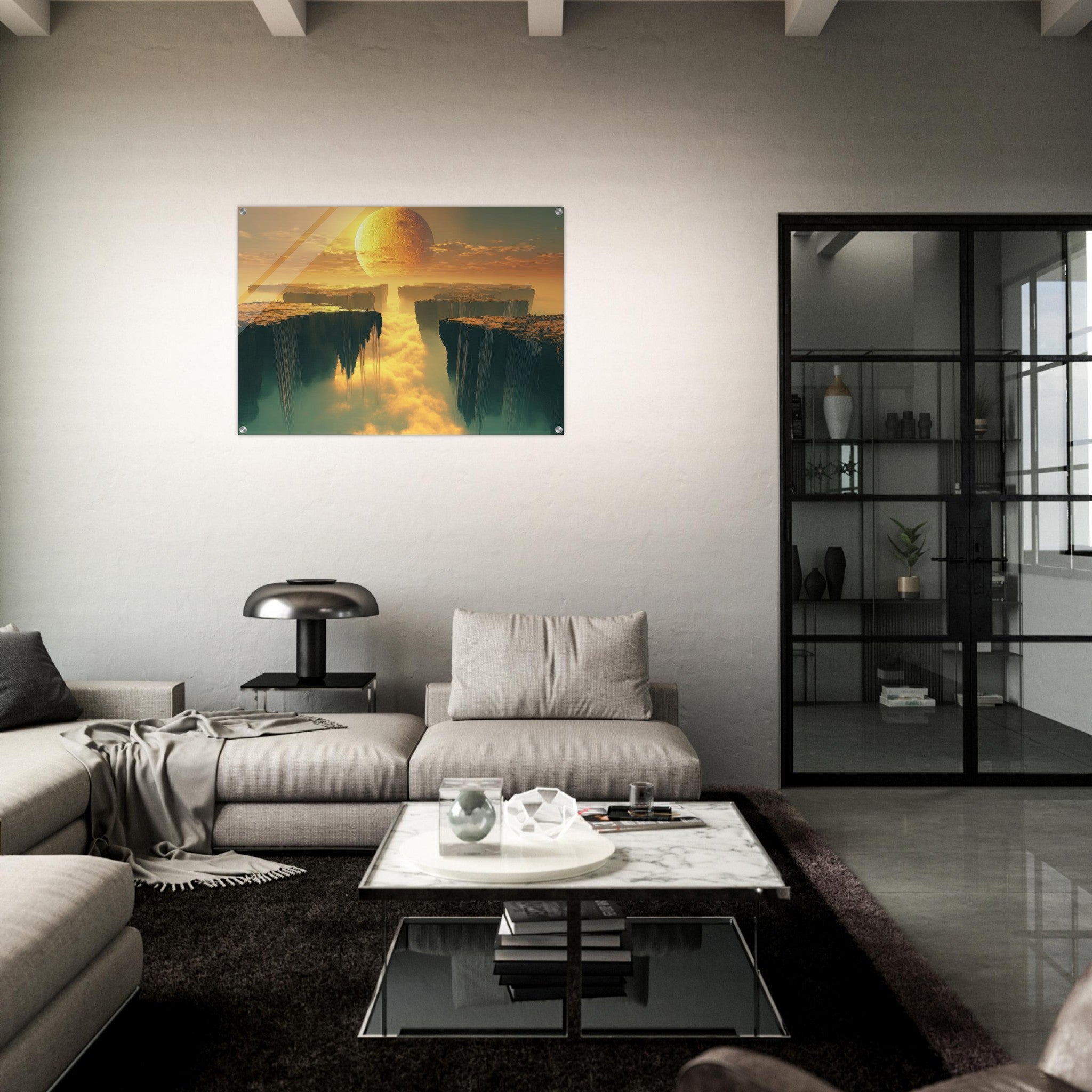 Acrylic Print Landscape - A vast dreamscape with levitating islands a mass 3 - Shop Ai Art WebShop - Digital Art online Store