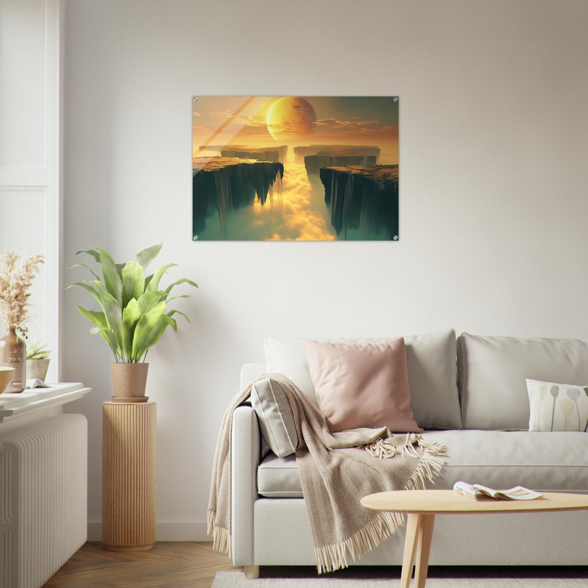 Acrylic Print Landscape - A vast dreamscape with levitating islands a mass 3 - Shop Ai Art WebShop - Digital Art online Store