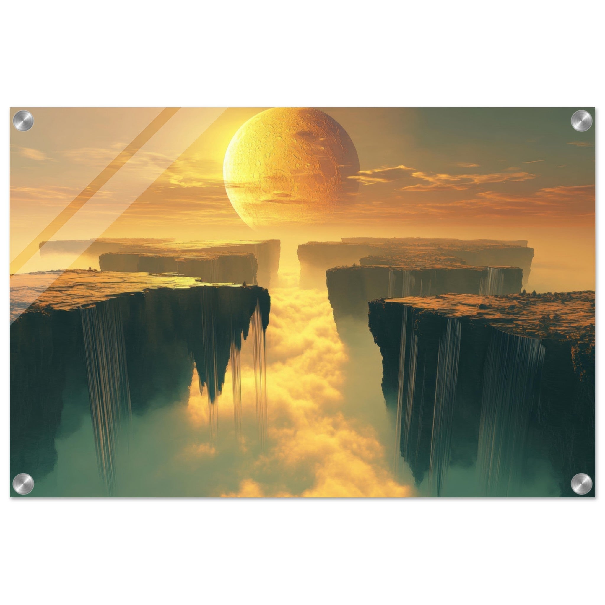 Acrylic Print Landscape - A vast dreamscape with levitating islands a mass 3 - Shop Ai Art WebShop - Digital Art online Store