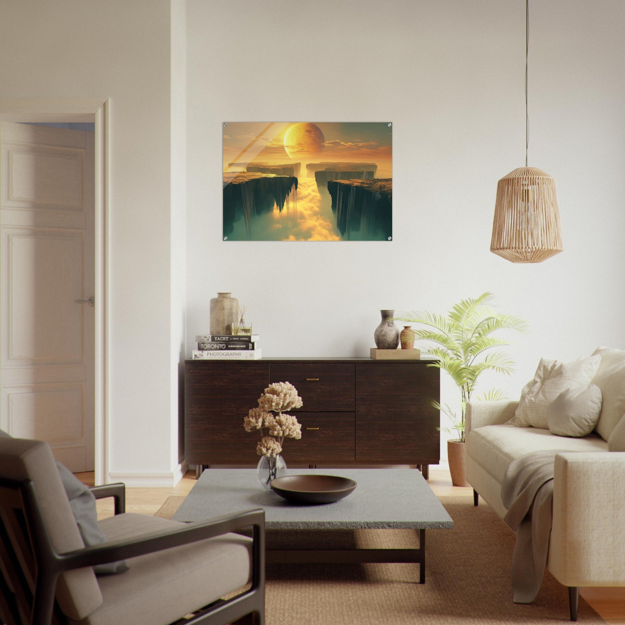 Acrylic Print Landscape - A vast dreamscape with levitating islands a mass 3 - Shop Ai Art WebShop - Digital Art online Store