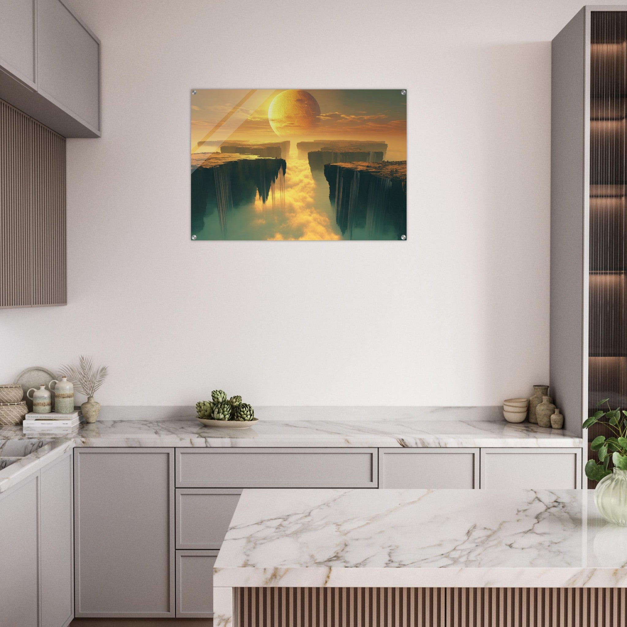 Acrylic Print Landscape - A vast dreamscape with levitating islands a mass 3 - Shop Ai Art WebShop - Digital Art online Store