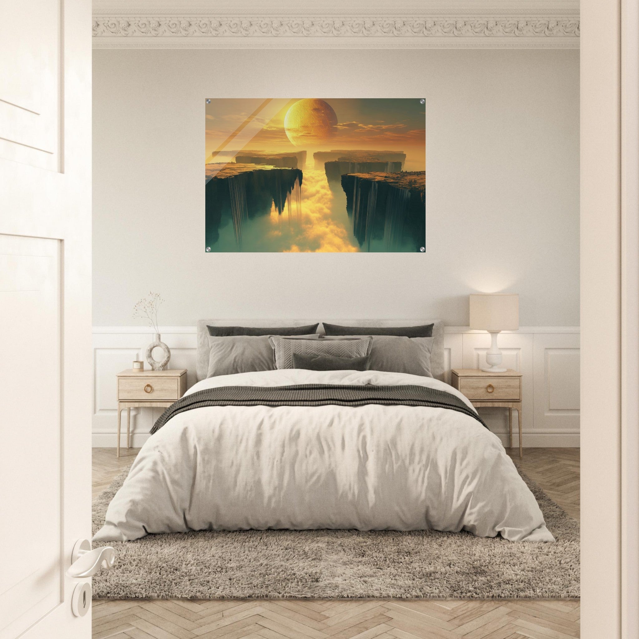 Acrylic Print Landscape - A vast dreamscape with levitating islands a mass 3 - Shop Ai Art WebShop - Digital Art online Store