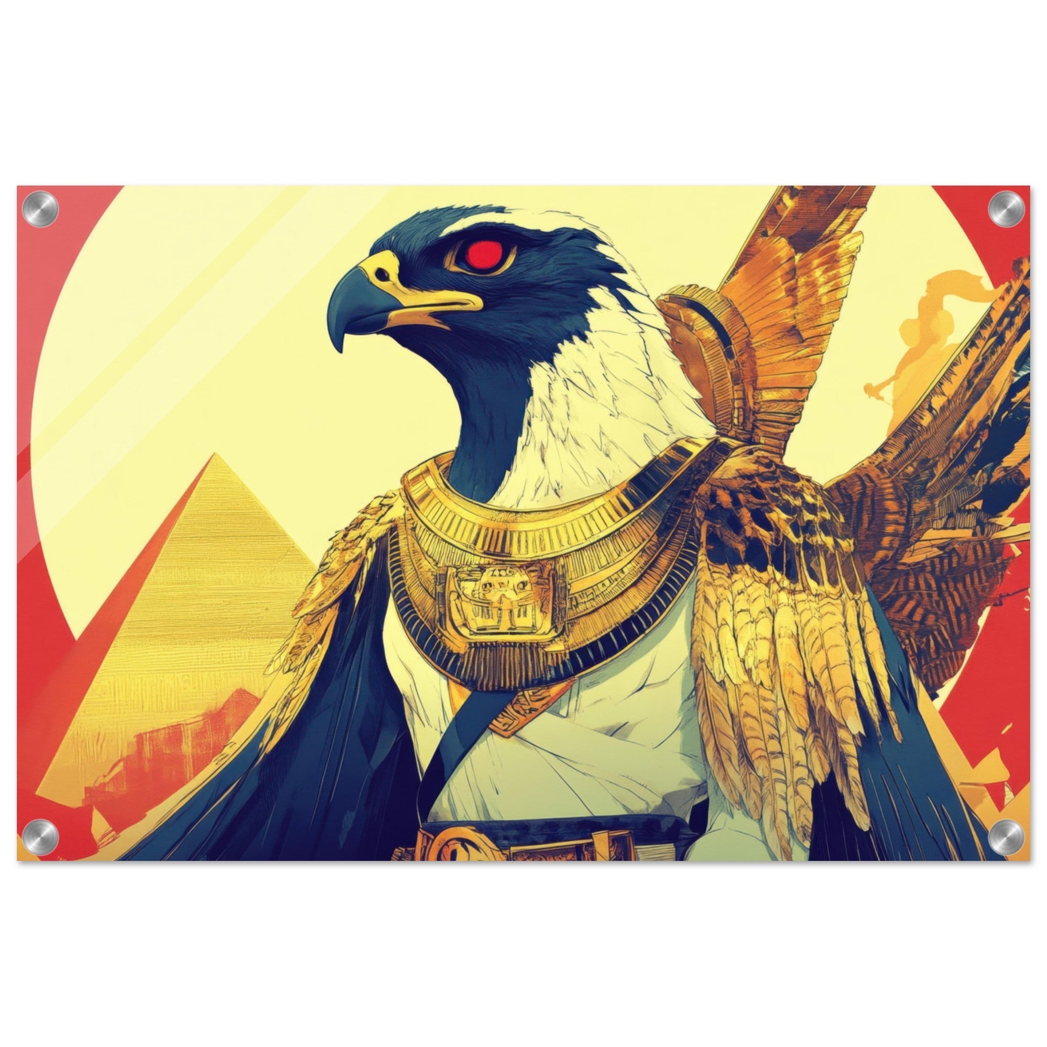 Acrylic Print Landscape - Ancient Egyptian Falcon God Horus A majestic far 3 - Shop Ai Art WebShop - Digital Art online Store