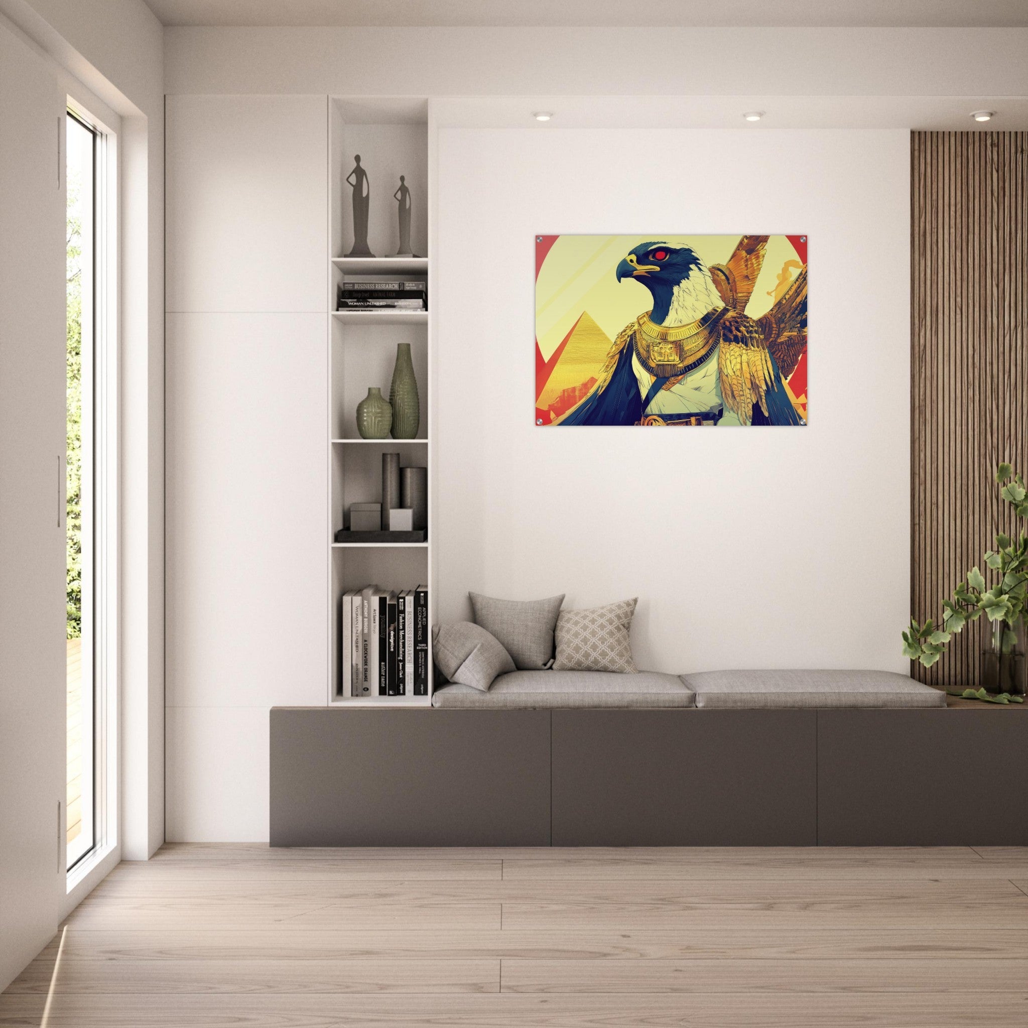 Acrylic Print Landscape - Ancient Egyptian Falcon God Horus A majestic far 3 - Shop Ai Art WebShop - Digital Art online Store