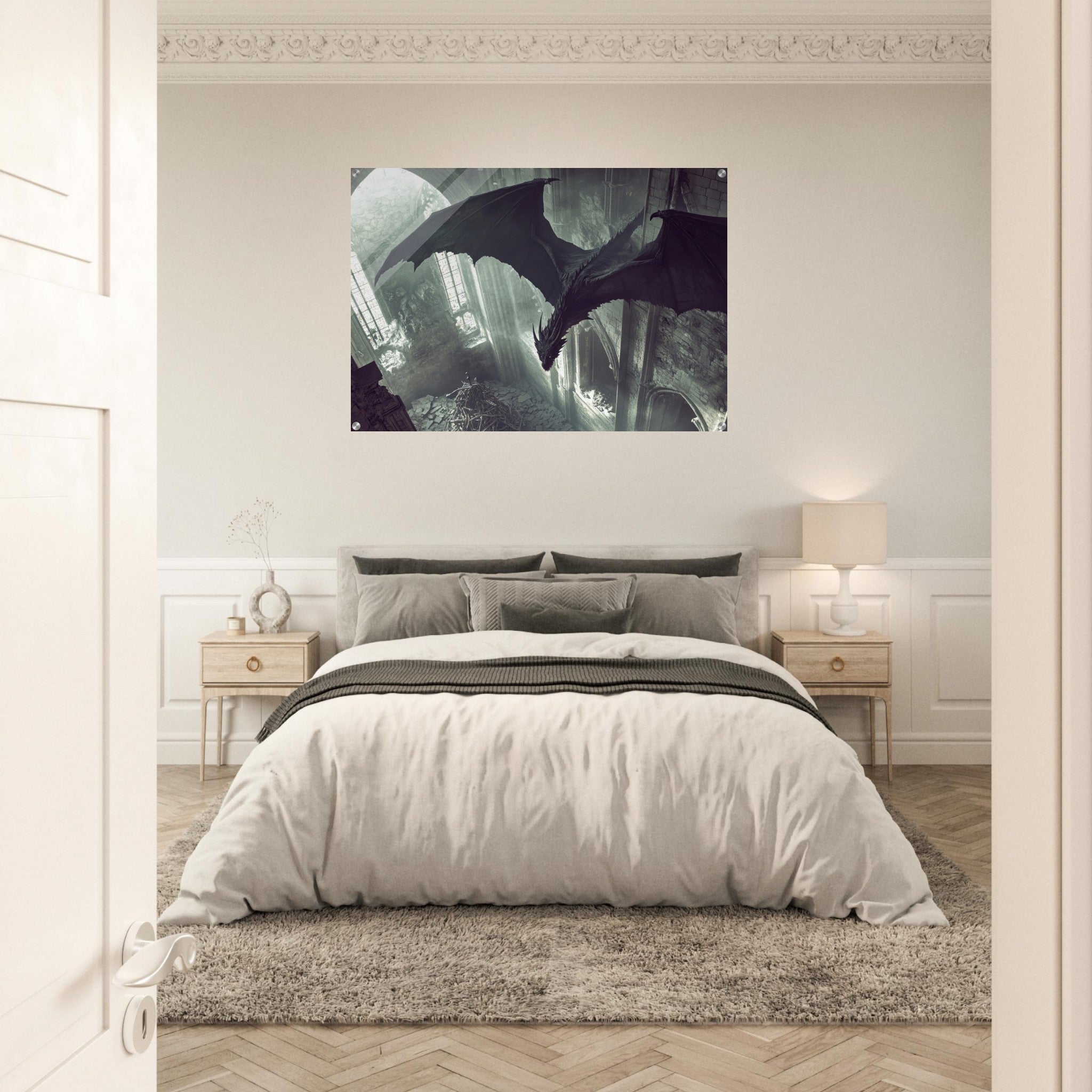 Acrylic Print Landscape - Gothic Shadow Dragons Lair Gothic Dramatic High 2 - Shop Ai Art WebShop - Digital Art online Store