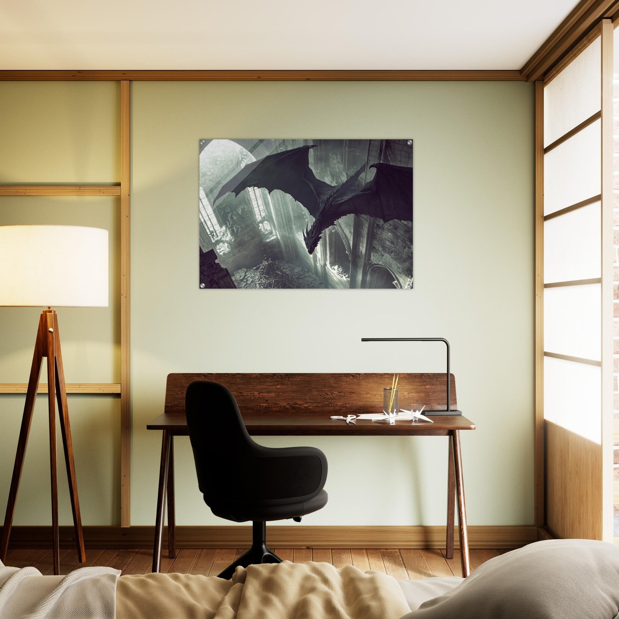 Acrylic Print Landscape - Gothic Shadow Dragons Lair Gothic Dramatic High 2 - Shop Ai Art WebShop - Digital Art online Store