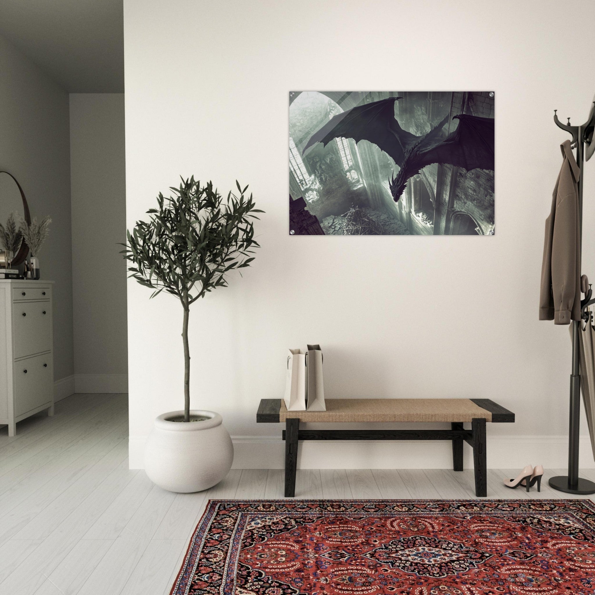 Acrylic Print Landscape - Gothic Shadow Dragons Lair Gothic Dramatic High 2 - Shop Ai Art WebShop - Digital Art online Store