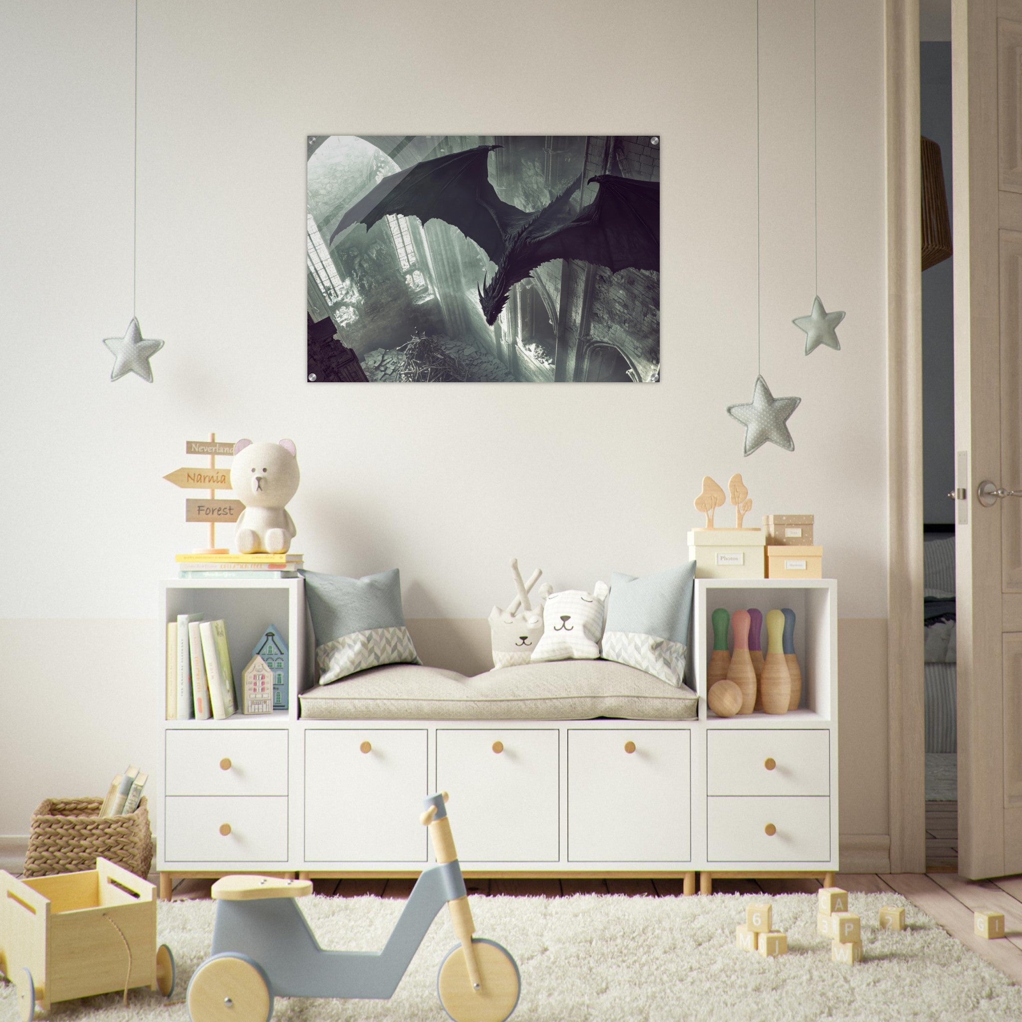 Acrylic Print Landscape - Gothic Shadow Dragons Lair Gothic Dramatic High 2 - Shop Ai Art WebShop - Digital Art online Store