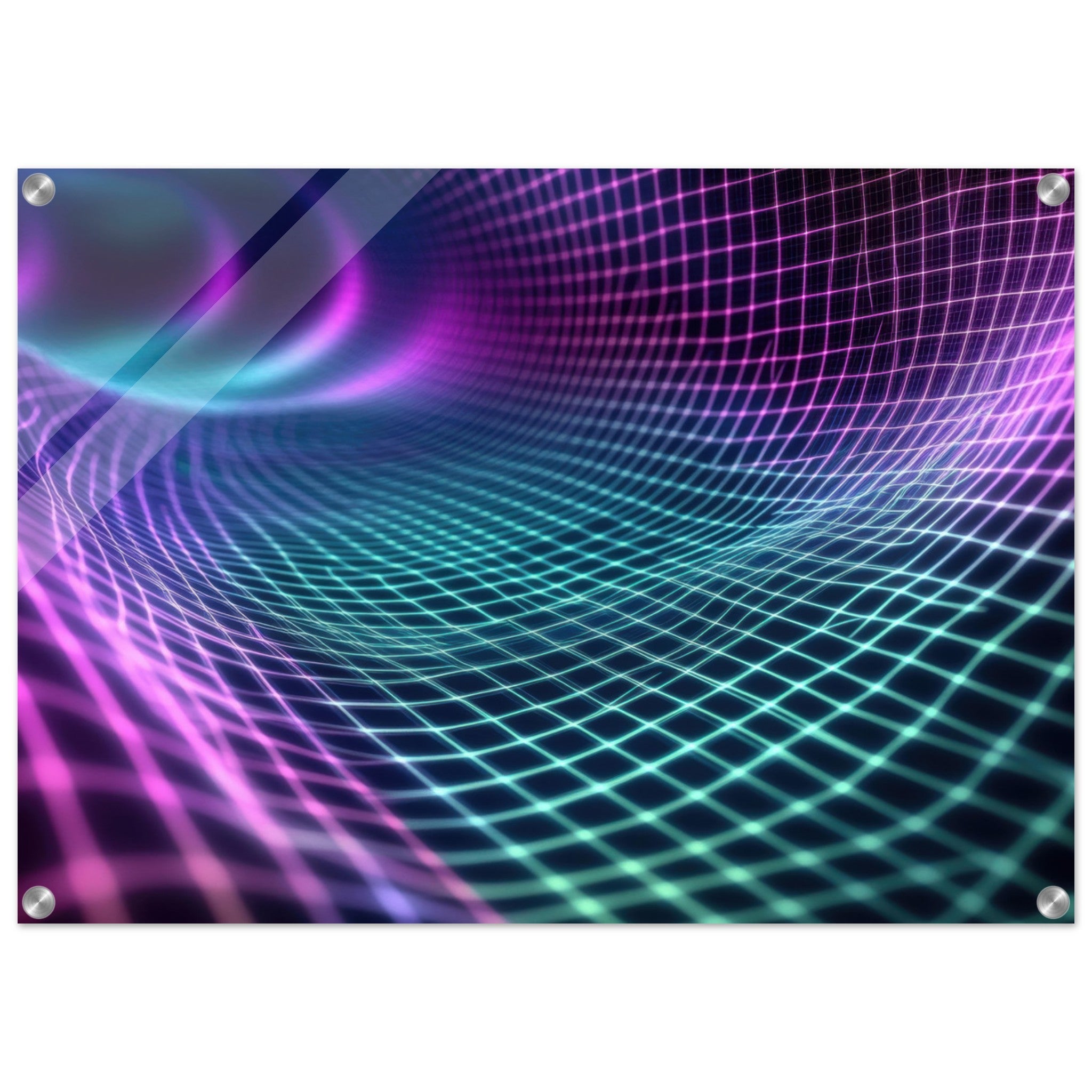 Acrylic Print Landscape - Quantum Reverberation Cascading waves of transit 2 - Shop Ai Art WebShop - Digital Art online Store