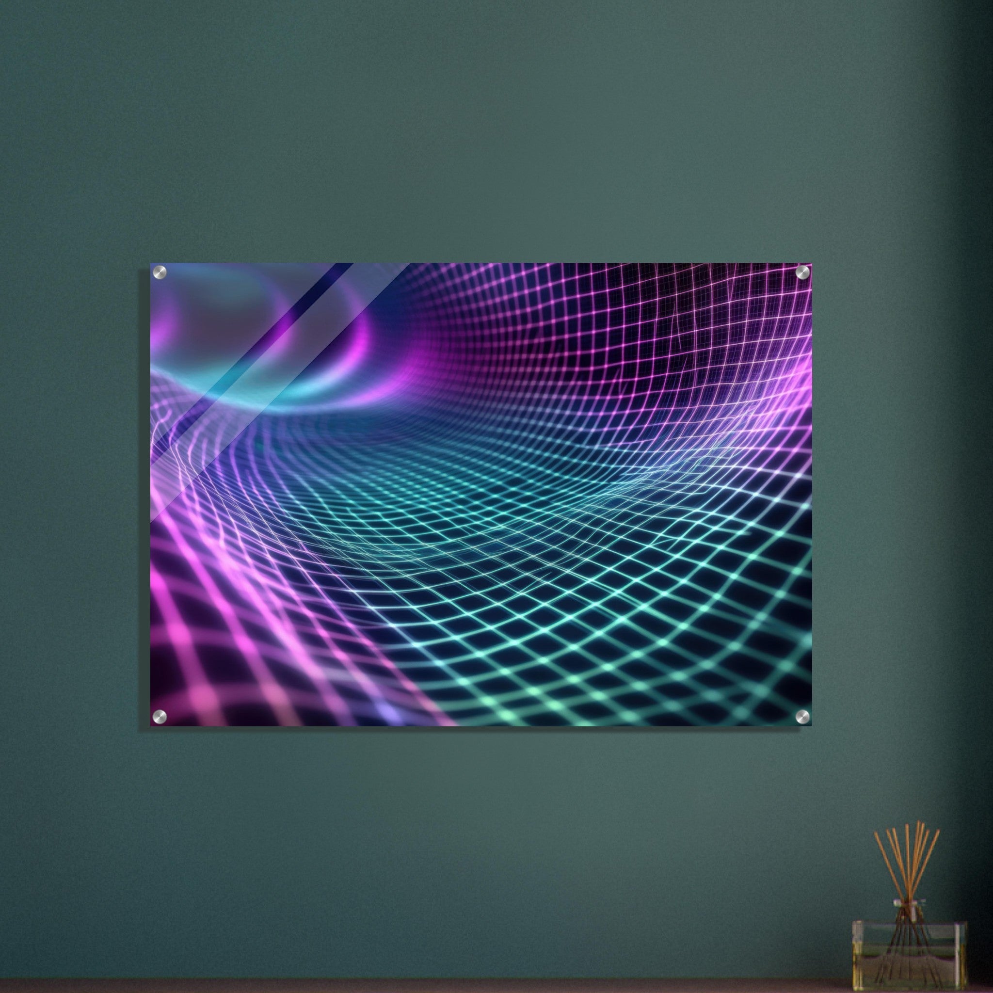 Acrylic Print Landscape - Quantum Reverberation Cascading waves of transit 2 - Shop Ai Art WebShop - Digital Art online Store