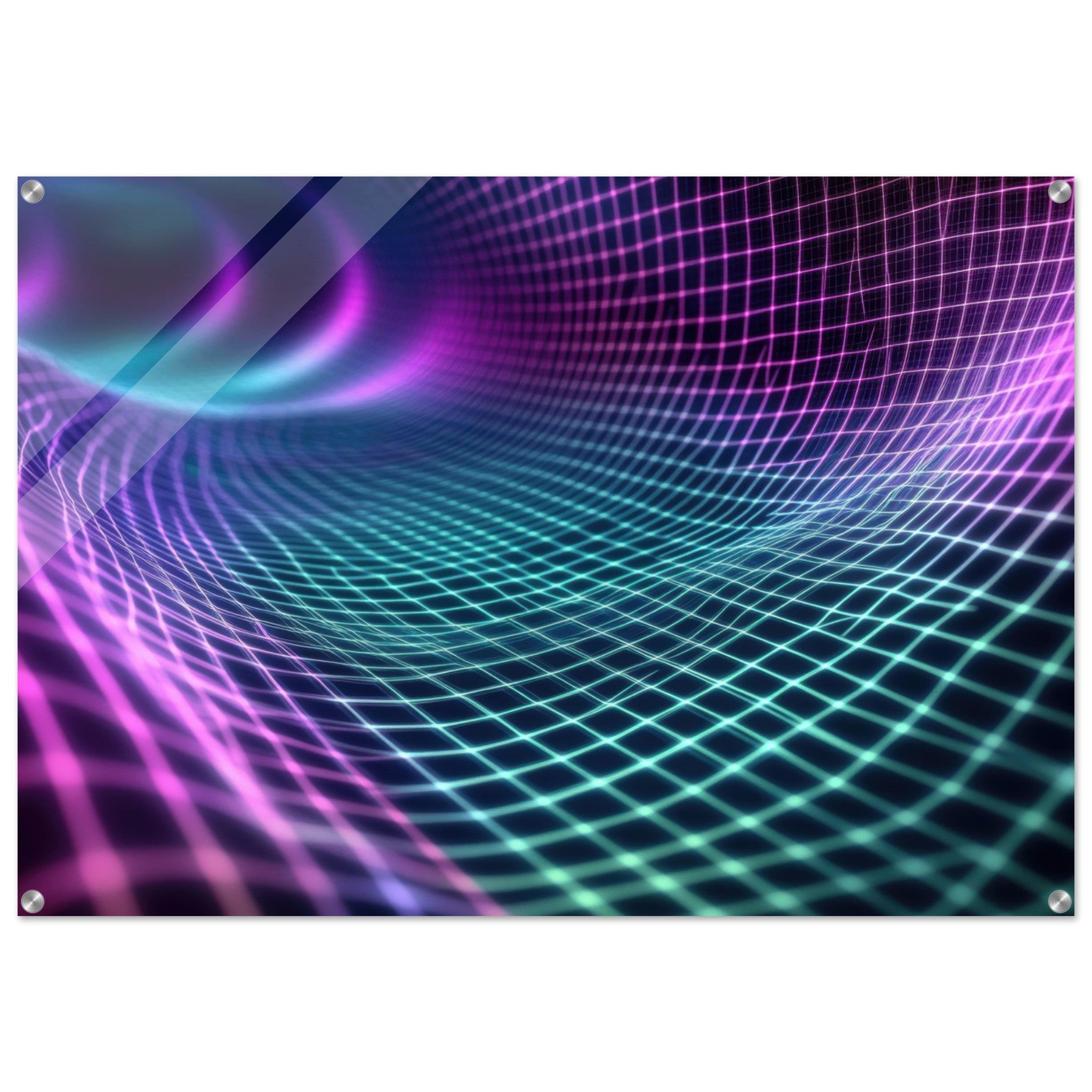 Acrylic Print Landscape - Quantum Reverberation Cascading waves of transit 2 - Shop Ai Art WebShop - Digital Art online Store