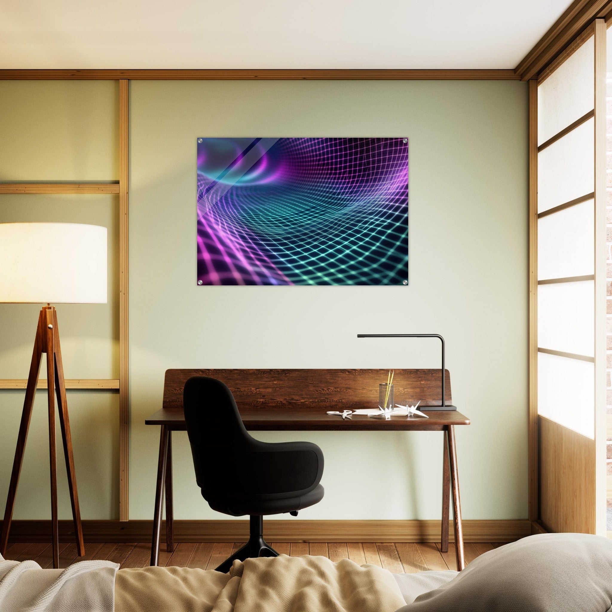 Acrylic Print Landscape - Quantum Reverberation Cascading waves of transit 2 - Shop Ai Art WebShop - Digital Art online Store