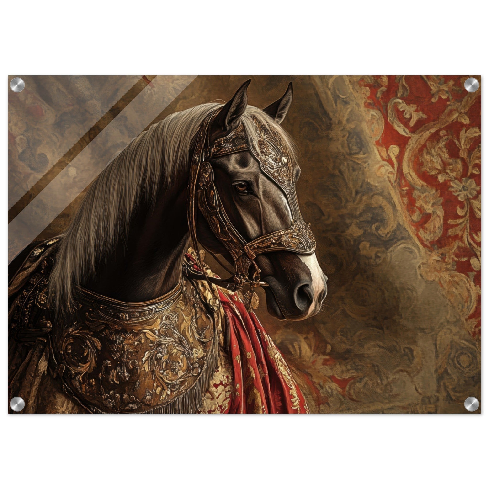 Acrylic Print Landscape - Renaissance Portrait of a Noble Horse A dignified - Shop Ai Art WebShop - Digital Art online Store