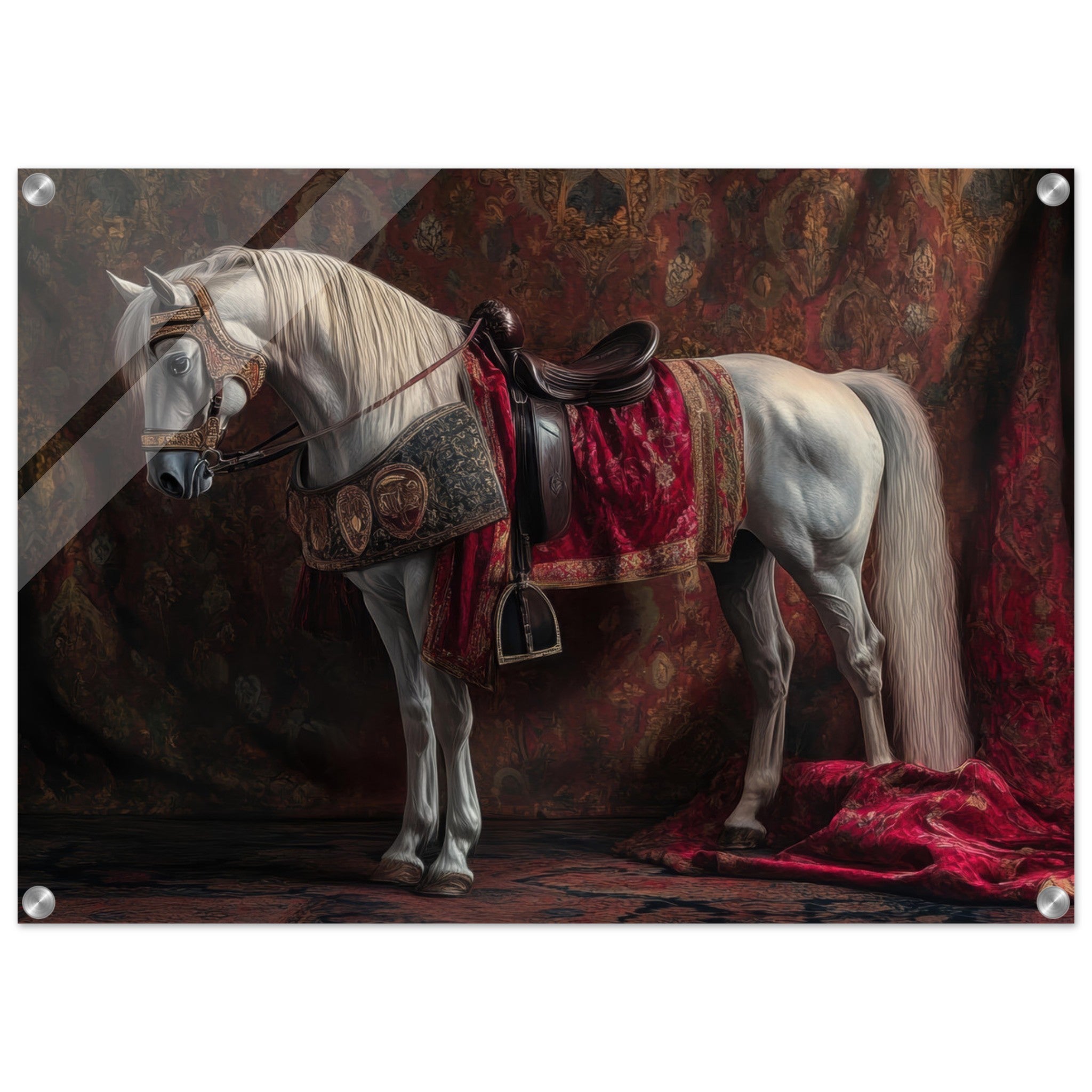 Acrylic Print Landscape - Renaissance Portrait of a Noble Horse A dignified 4 - Shop Ai Art WebShop - Digital Art online Store