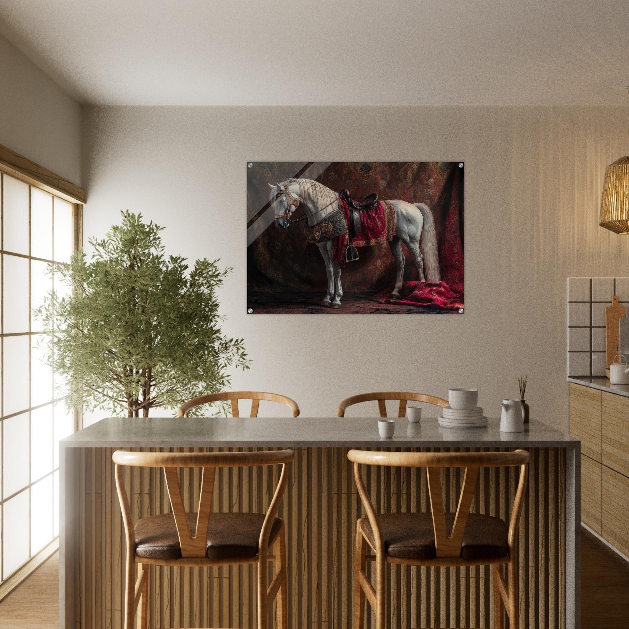 Acrylic Print Landscape - Renaissance Portrait of a Noble Horse A dignified 4 - Shop Ai Art WebShop - Digital Art online Store