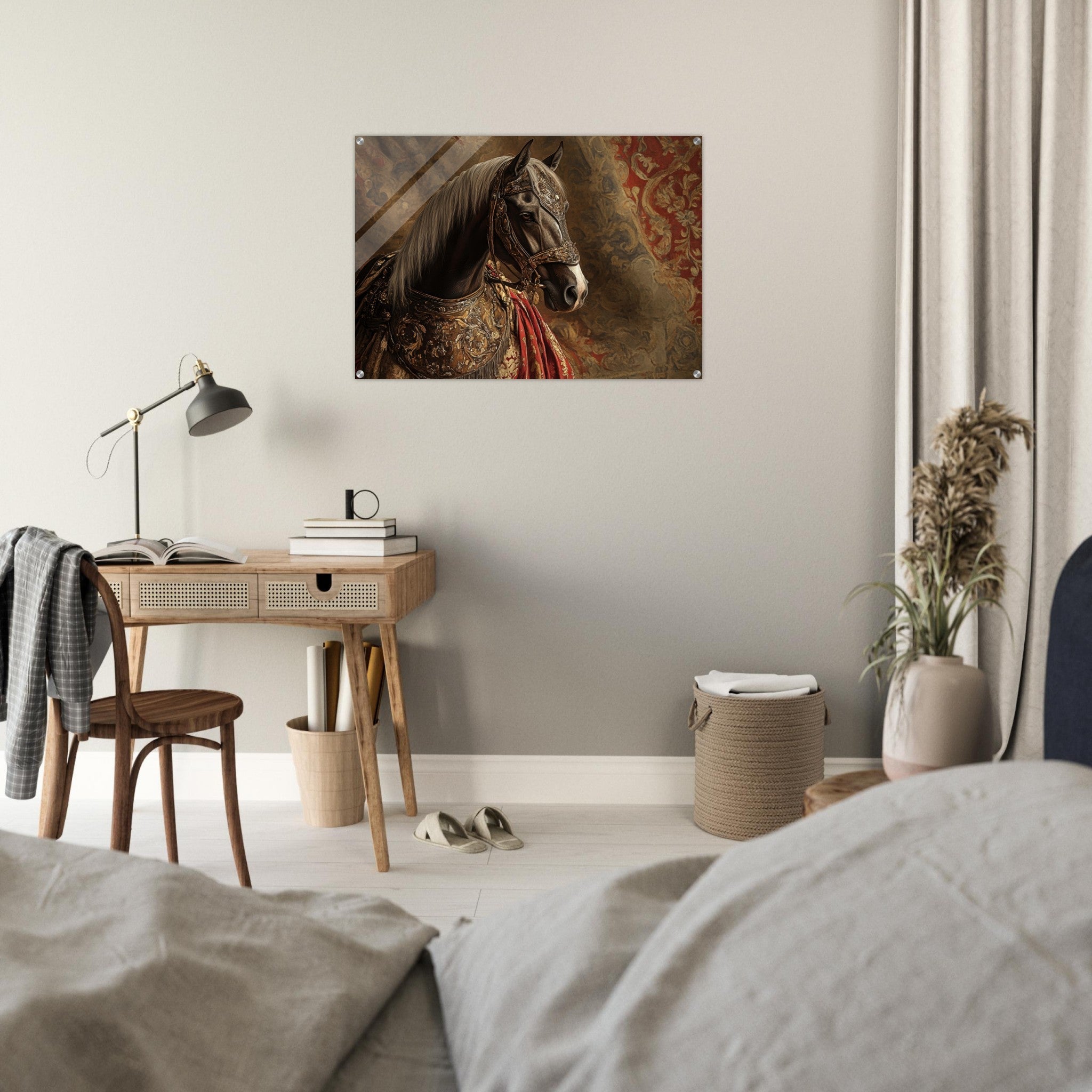 Acrylic Print Landscape - Renaissance Portrait of a Noble Horse A dignified - Shop Ai Art WebShop - Digital Art online Store