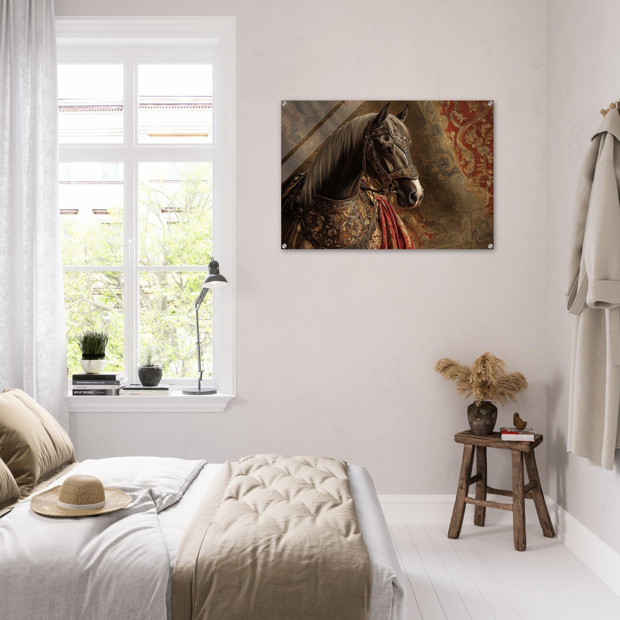 Acrylic Print Landscape - Renaissance Portrait of a Noble Horse A dignified - Shop Ai Art WebShop - Digital Art online Store