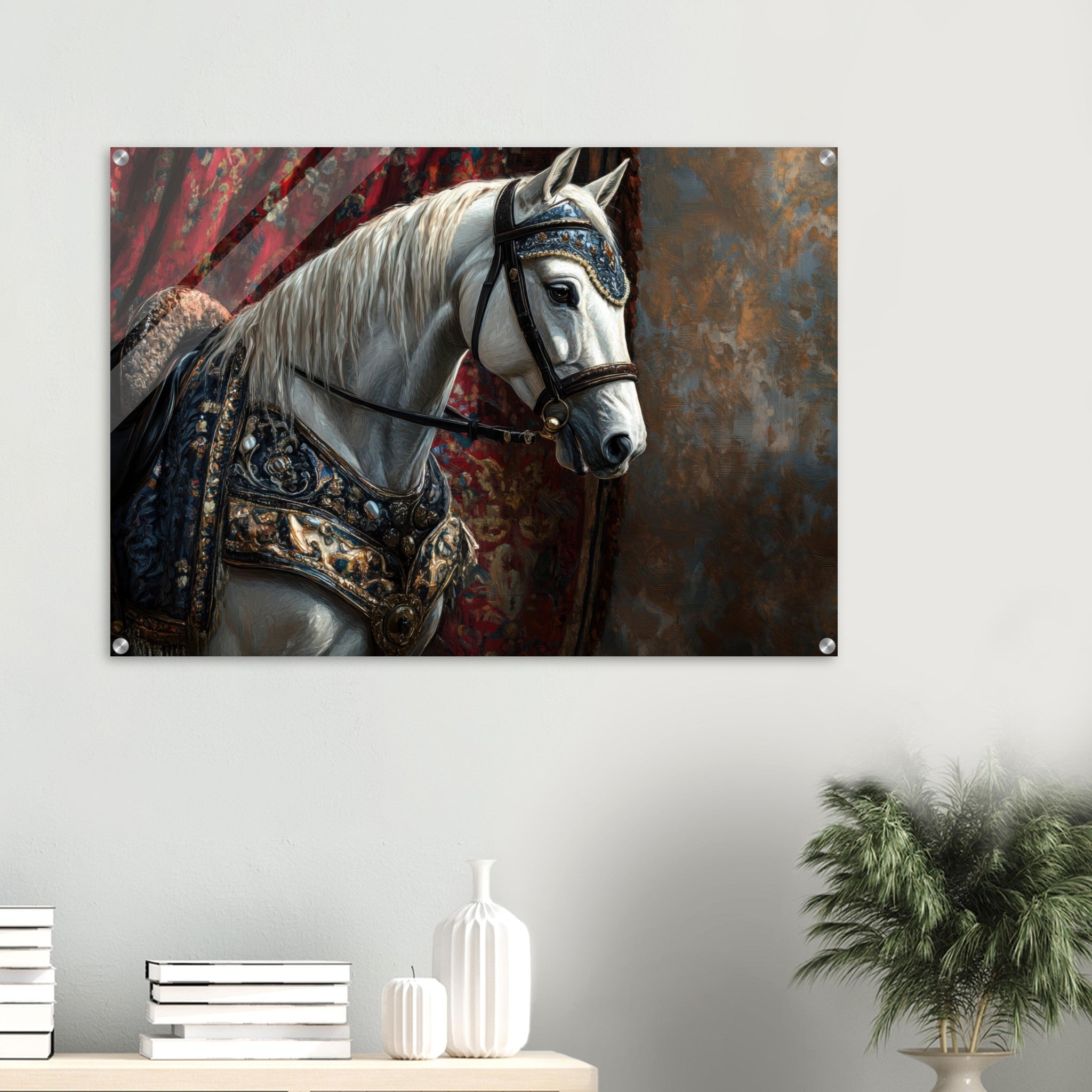 Acrylic Print Landscape - Renaissance Portrait of a Noble Horse A dignified 6 - Shop Ai Art WebShop - Digital Art online Store