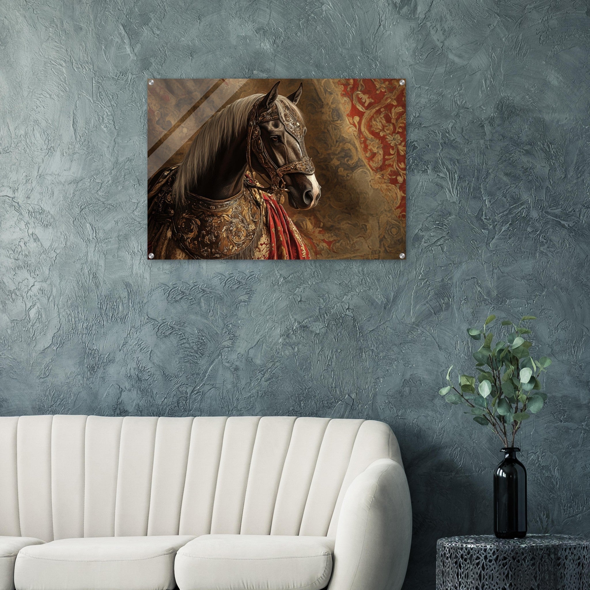 Acrylic Print Landscape - Renaissance Portrait of a Noble Horse A dignified - Shop Ai Art WebShop - Digital Art online Store