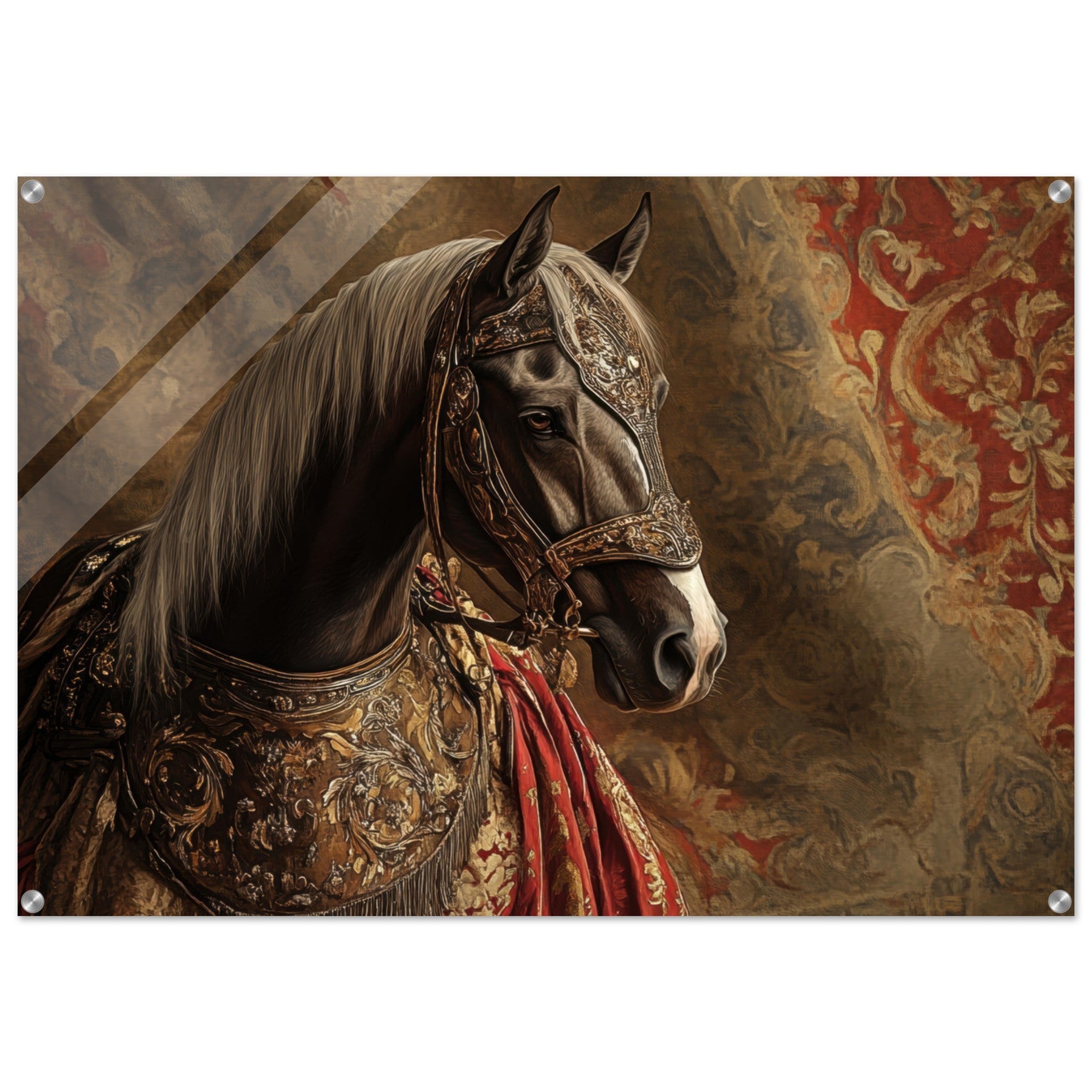 Acrylic Print Landscape - Renaissance Portrait of a Noble Horse A dignified - Shop Ai Art WebShop - Digital Art online Store