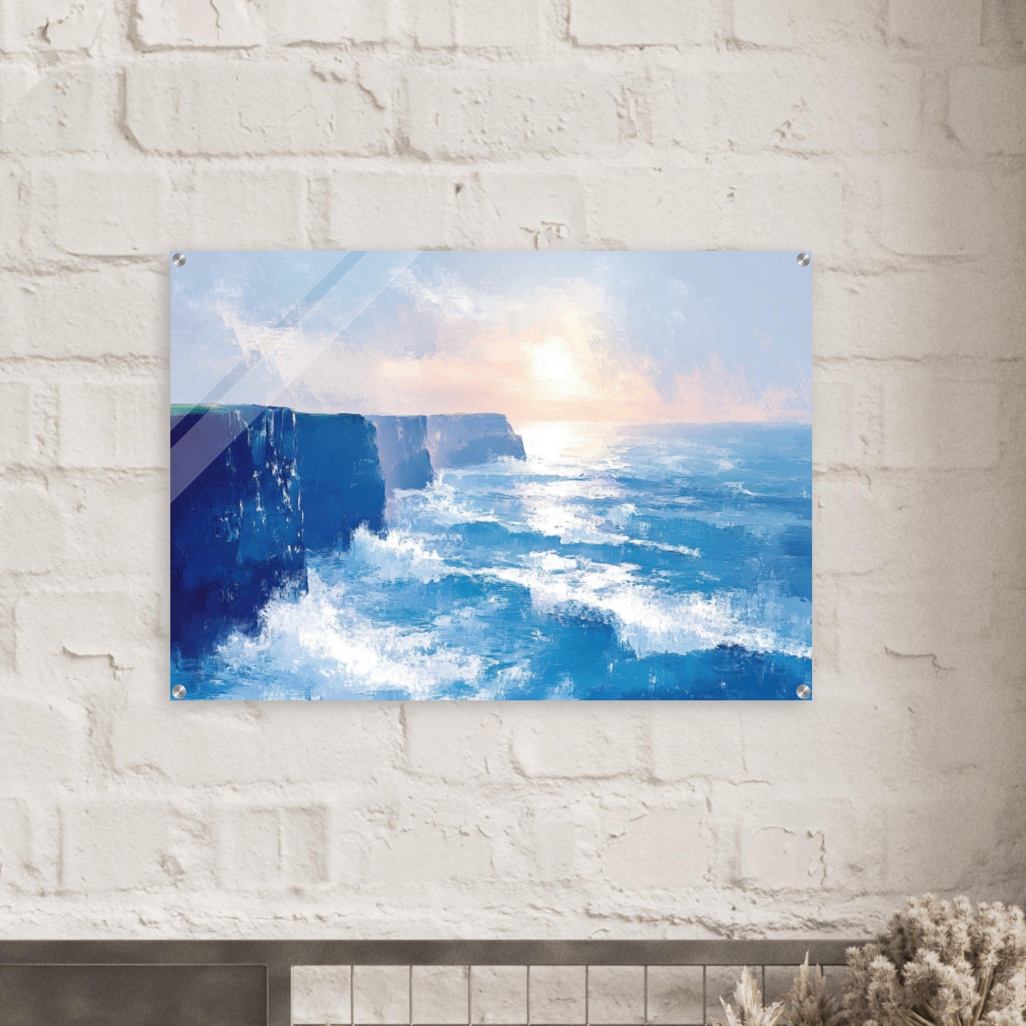 Acrylic Print Landscape - Seaside Cliff at Sunrise A breathtaking Empress 2 - Shop Ai Art WebShop - Digital Art online Store