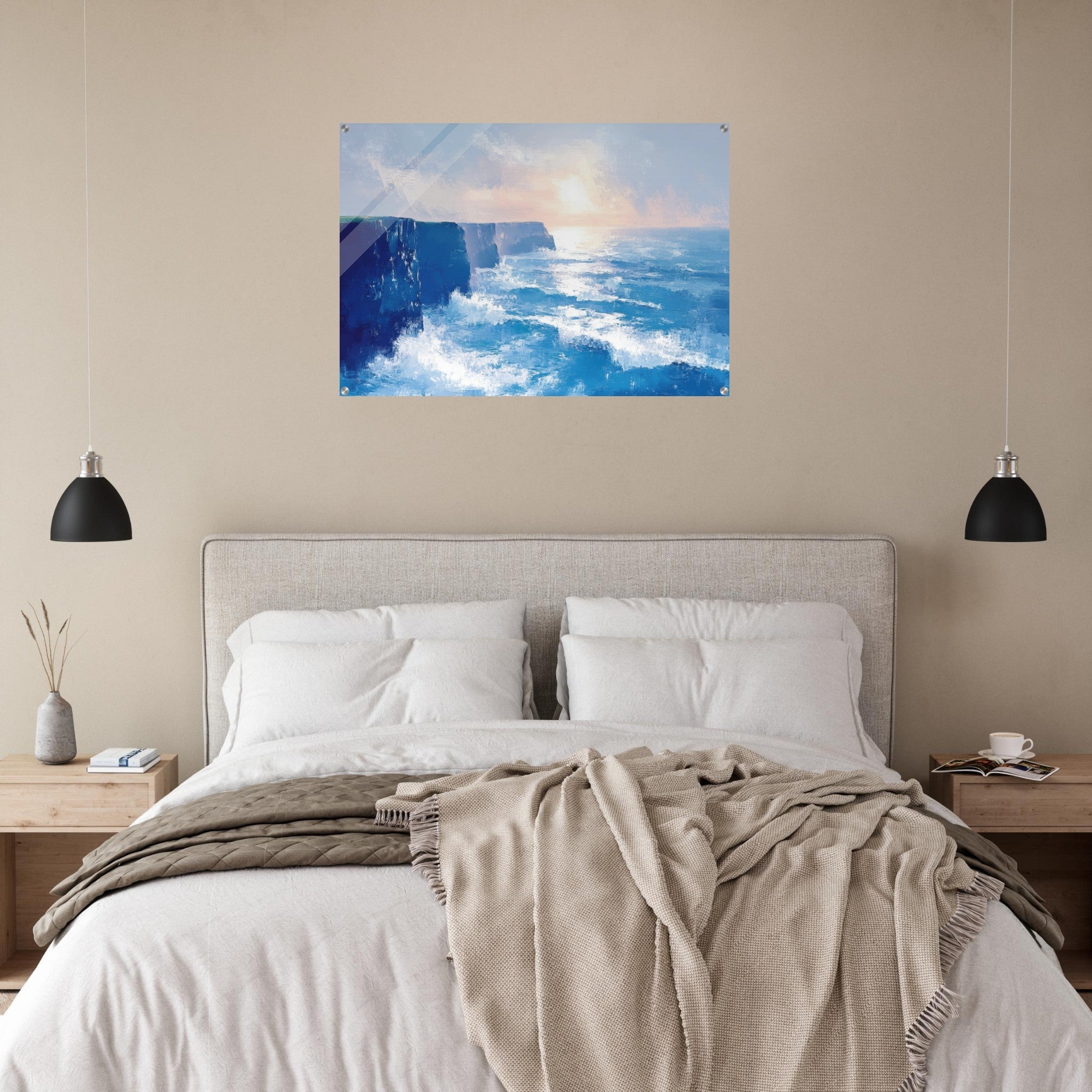 Acrylic Print Landscape - Seaside Cliff at Sunrise A breathtaking Empress 2 - Shop Ai Art WebShop - Digital Art online Store