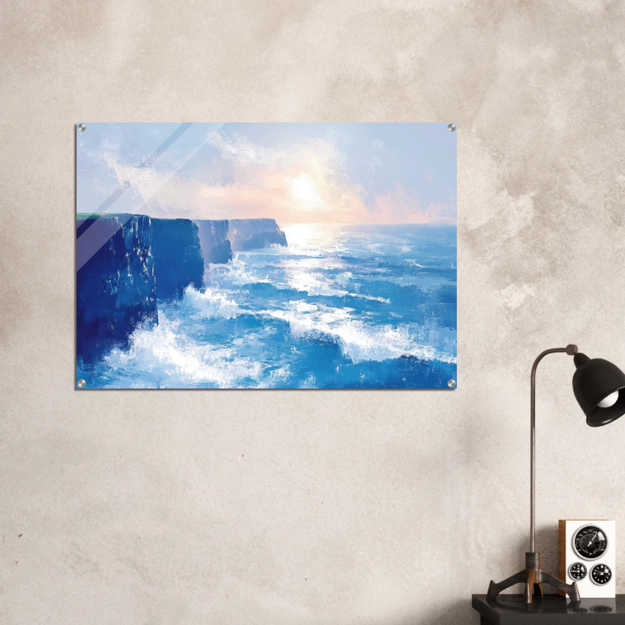 Acrylic Print Landscape - Seaside Cliff at Sunrise A breathtaking Empress 2 - Shop Ai Art WebShop - Digital Art online Store