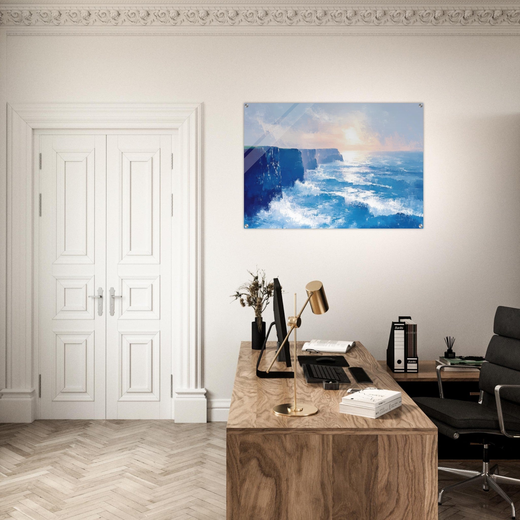 Acrylic Print Landscape - Seaside Cliff at Sunrise A breathtaking Empress 2 - Shop Ai Art WebShop - Digital Art online Store