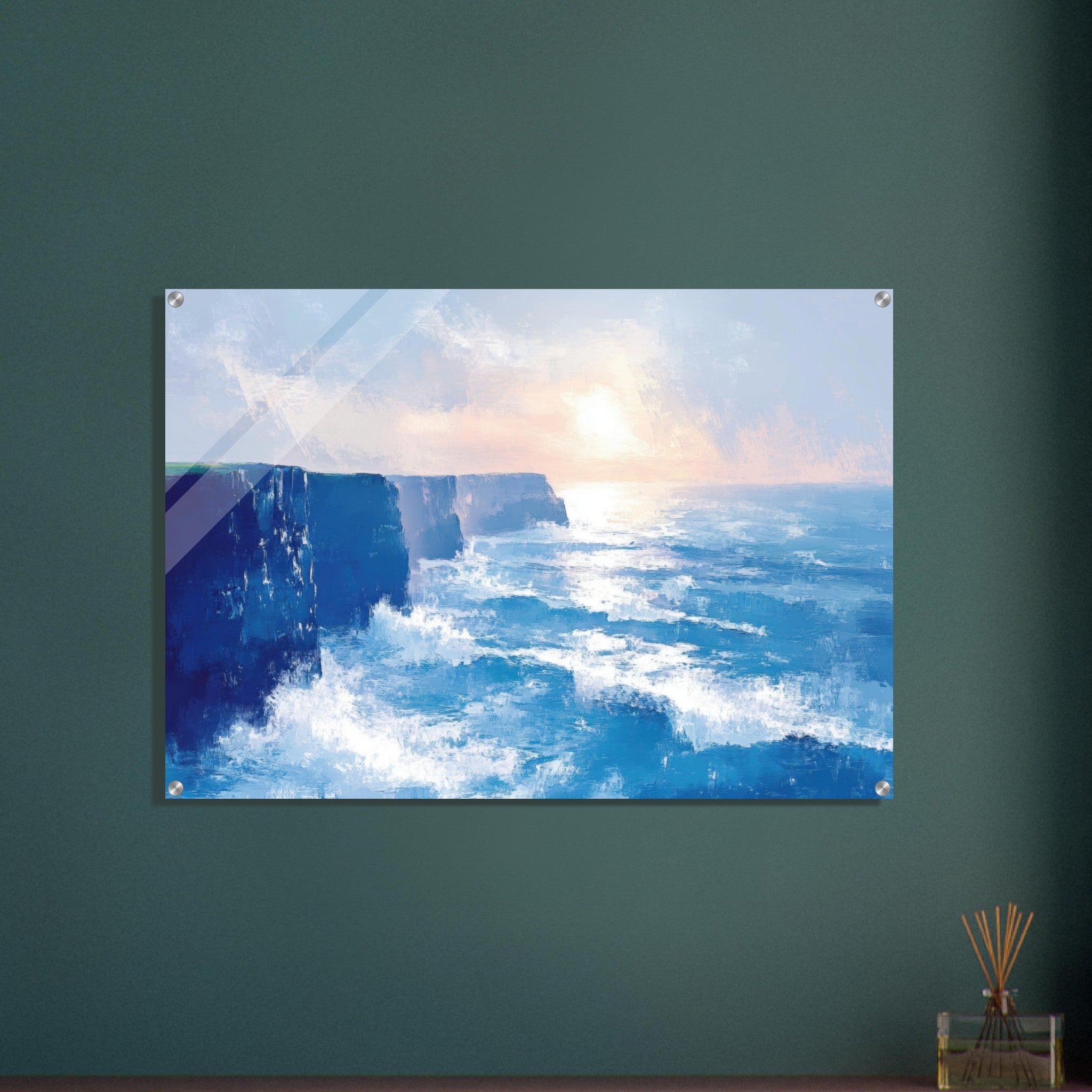 Acrylic Print Landscape - Seaside Cliff at Sunrise A breathtaking Empress 2 - Shop Ai Art WebShop - Digital Art online Store
