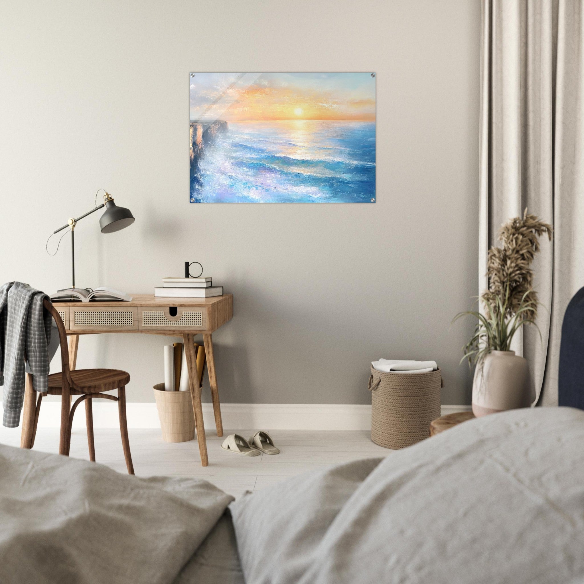 Acrylic Print Landscape - Seaside Cliff at Sunrise A breathtaking Empress - Shop Ai Art WebShop - Digital Art online Store