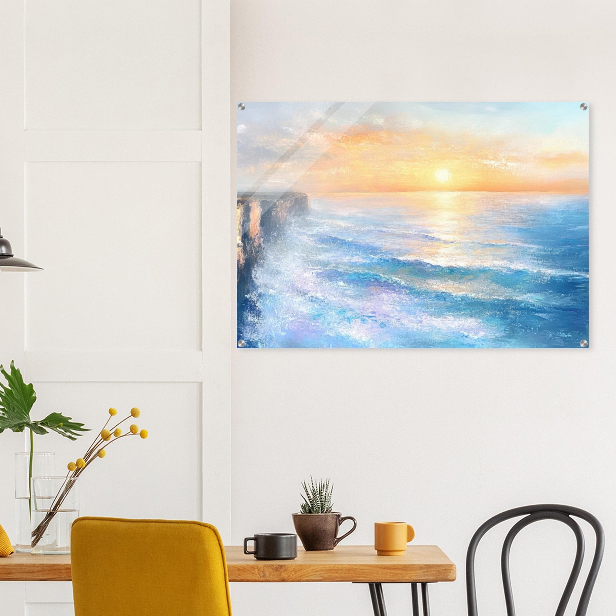 Acrylic Print Landscape - Seaside Cliff at Sunrise A breathtaking Empress - Shop Ai Art WebShop - Digital Art online Store