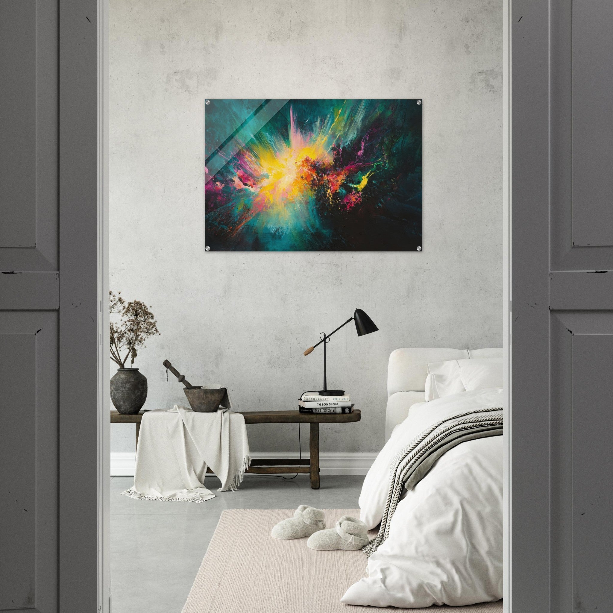 Acrylic Print Landscape - Spectral Dissonance Razor - sharp angular forms - Shop Ai Art WebShop - Digital Art online Store