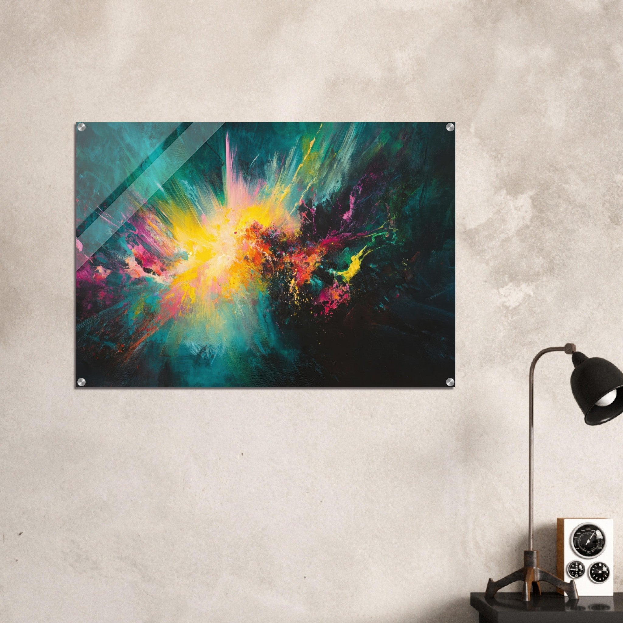 Acrylic Print Landscape - Spectral Dissonance Razor - sharp angular forms - Shop Ai Art WebShop - Digital Art online Store