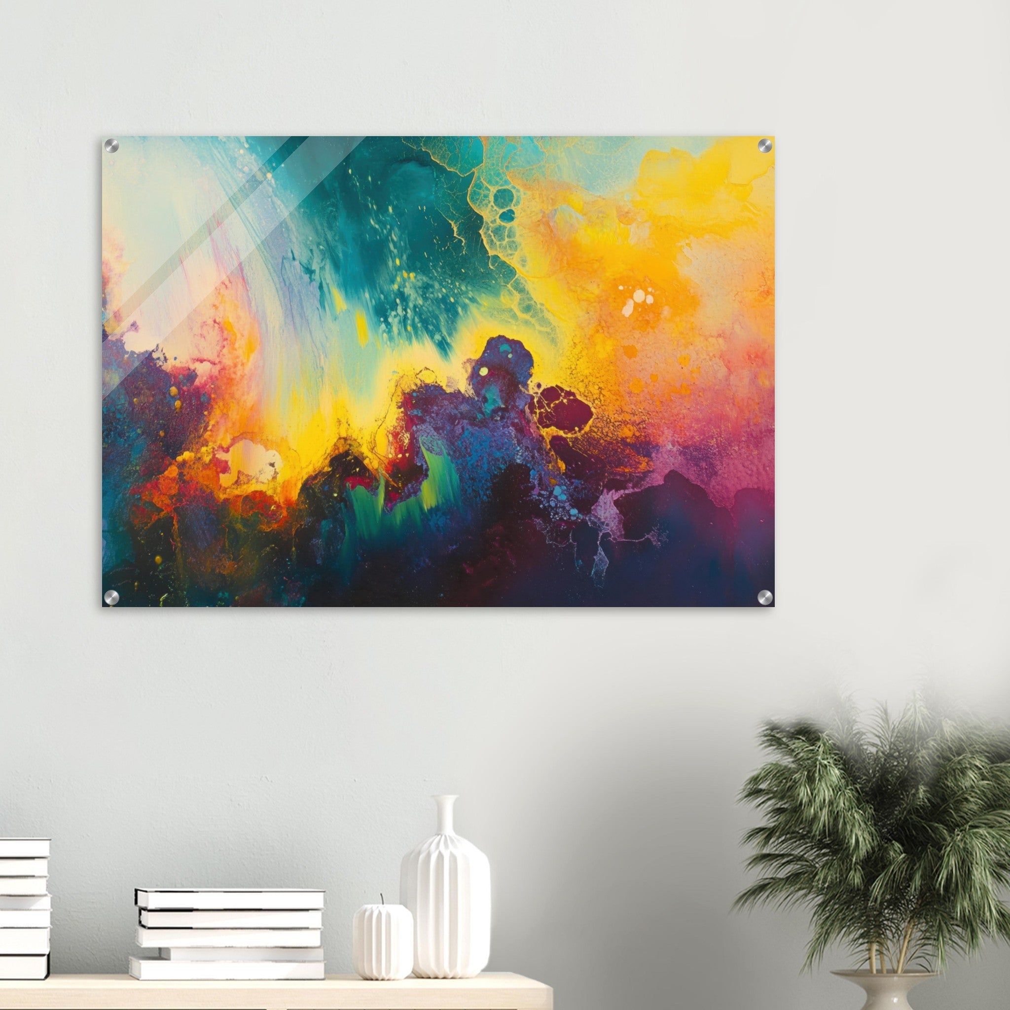 Acrylic Print Landscape - Spectral Dissonance Razor - sharp angular forms 3 - Shop Ai Art WebShop - Digital Art online Store