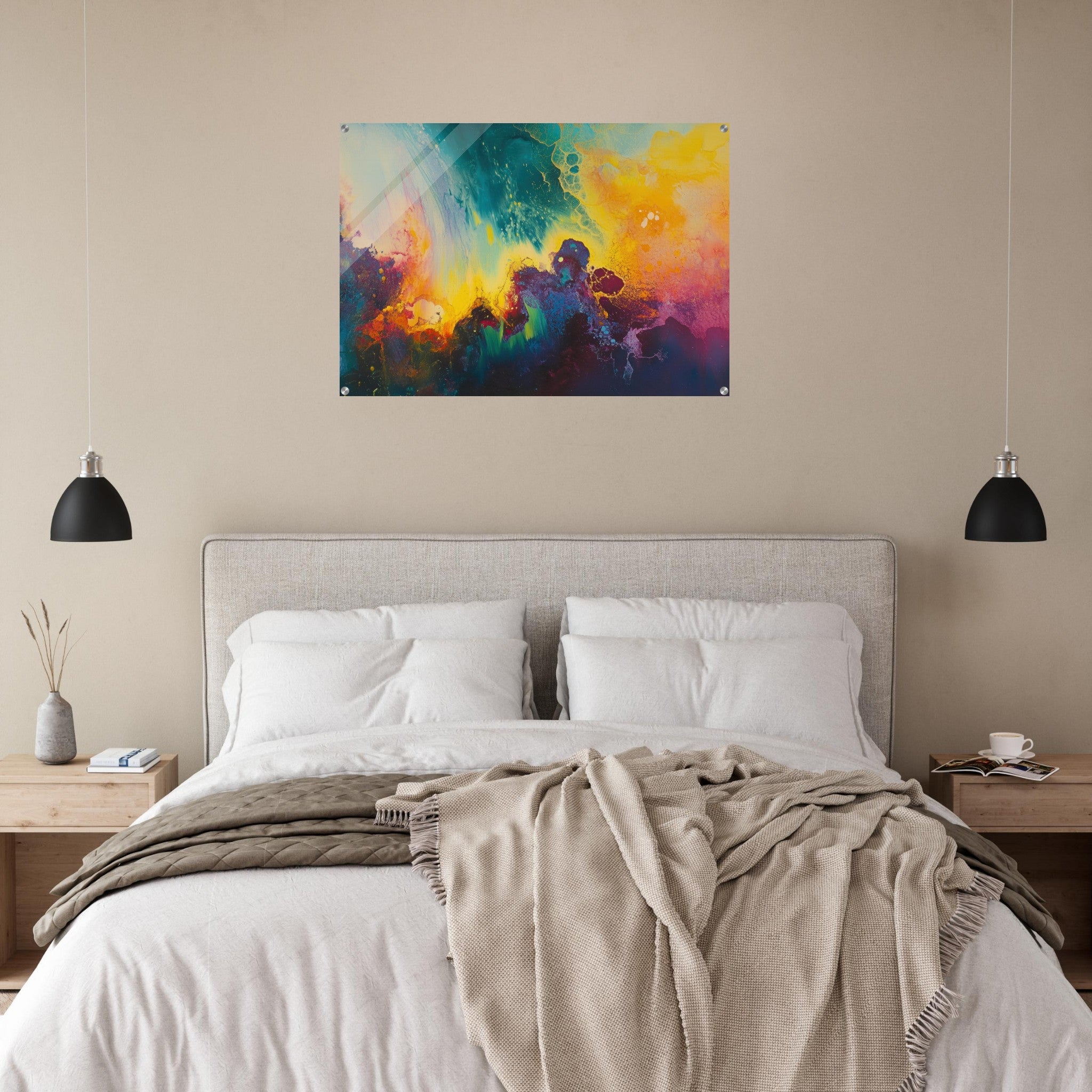 Acrylic Print Landscape - Spectral Dissonance Razor - sharp angular forms 3 - Shop Ai Art WebShop - Digital Art online Store